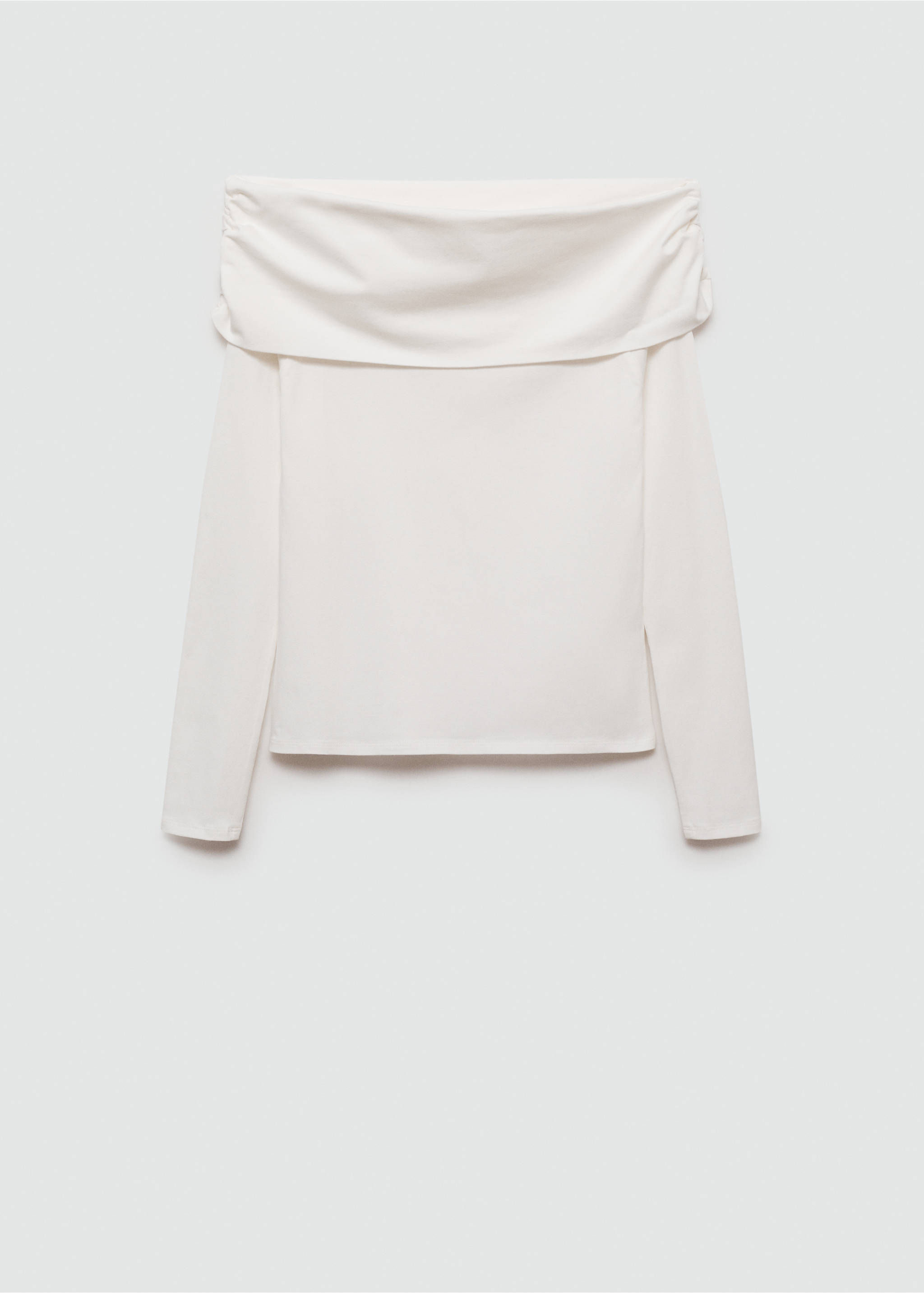 Koszulka off shoulder - Artykuł bez modela/modelki, Złamana biel. Ref: 77094040-00.