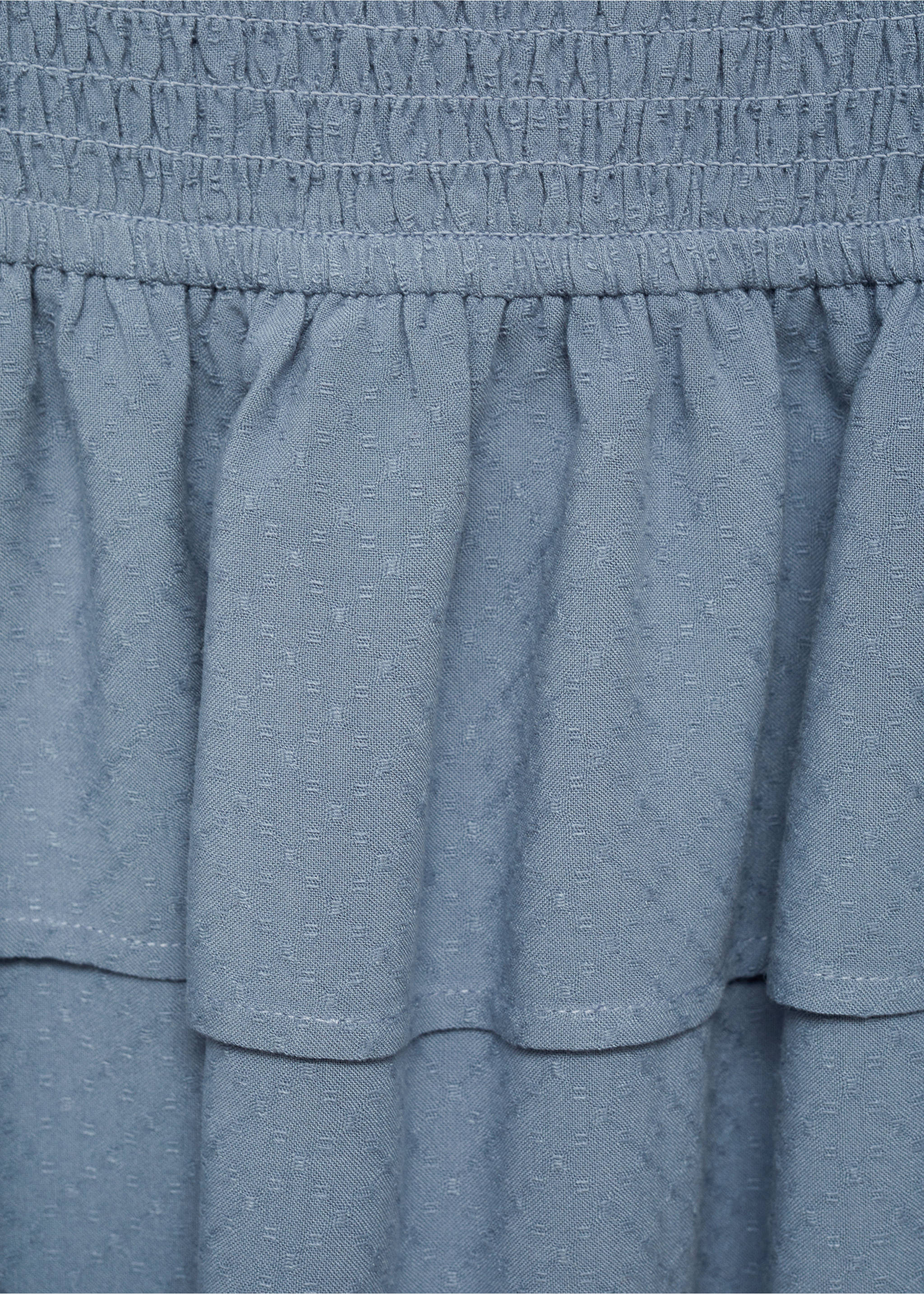 Gathered skirt with ruffles - Details of the article 8, Blue. Ref: 77094042-00.