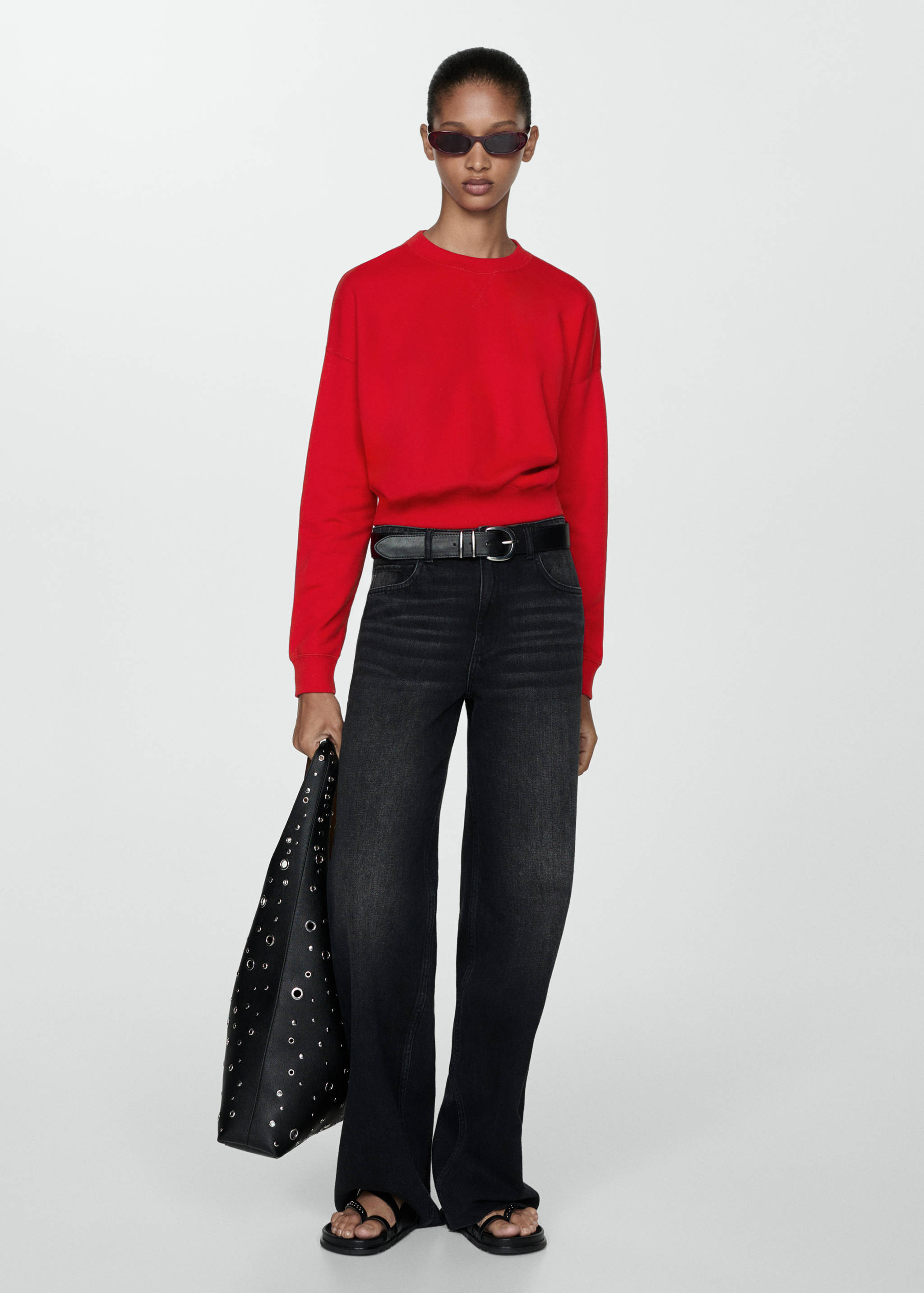 Kerek nyakú pamutpulóver - Általános sík