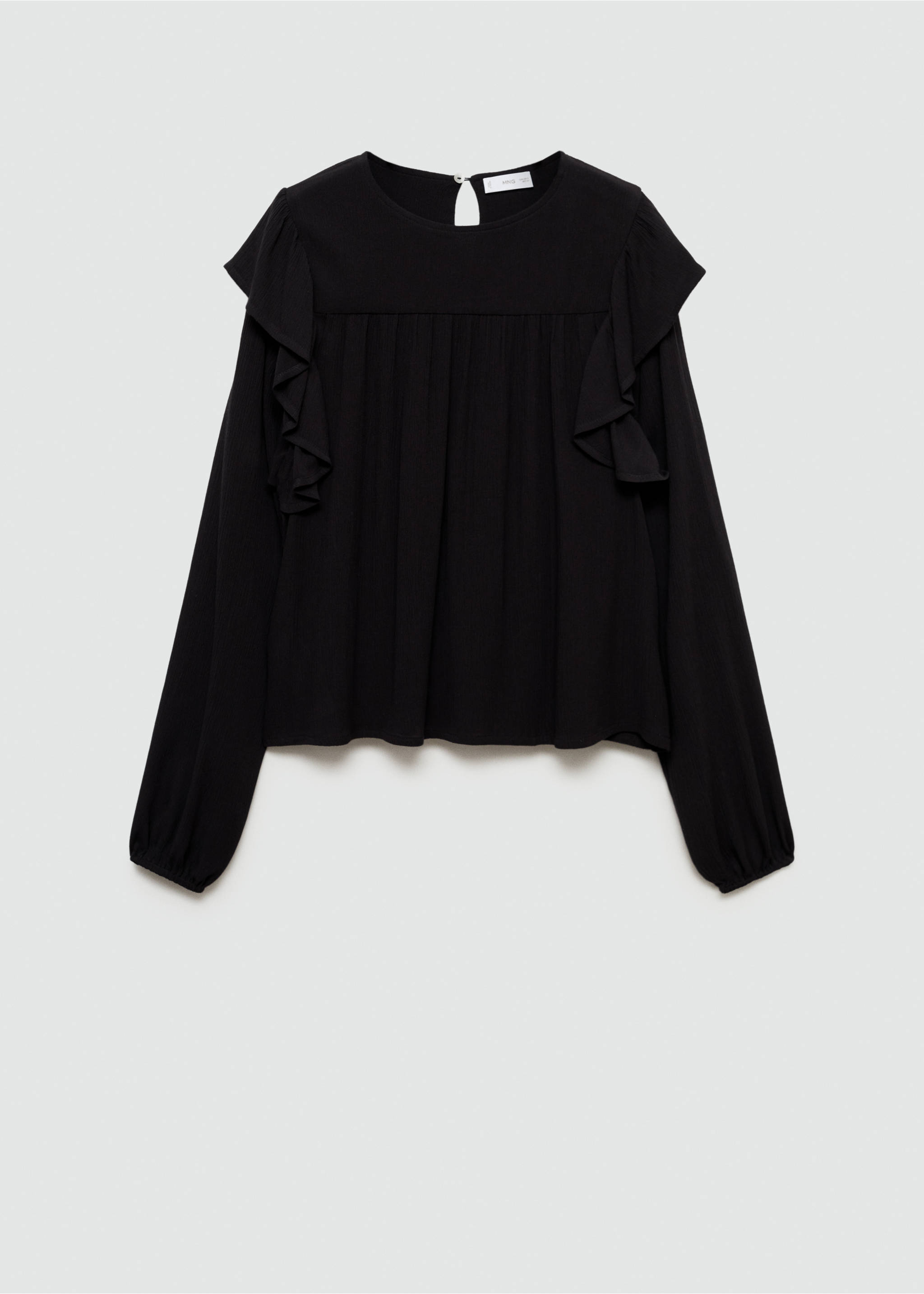 Ruffled blouse - Article without model, Black. Ref: 77094049-00.