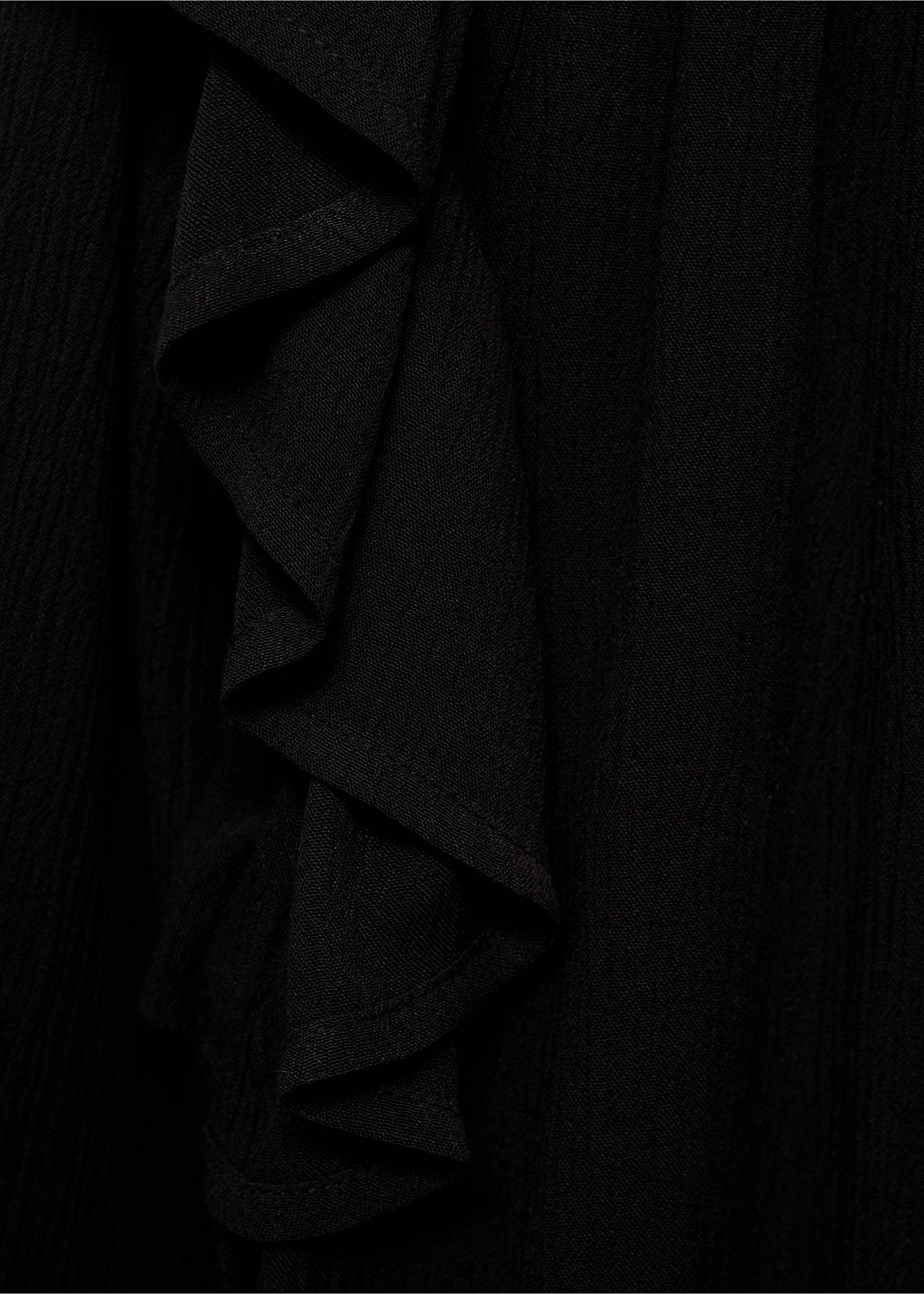 Ruffled blouse - Details of the article 8, Black. Ref: 77094049-00.