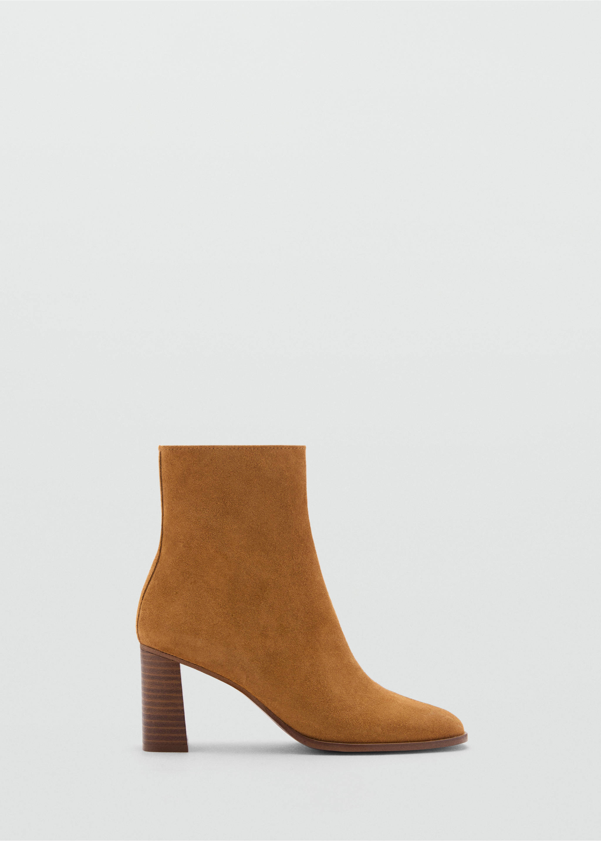 Heel suede ankle boot - Article without model, Medium Brown. Ref: 77094051-00.