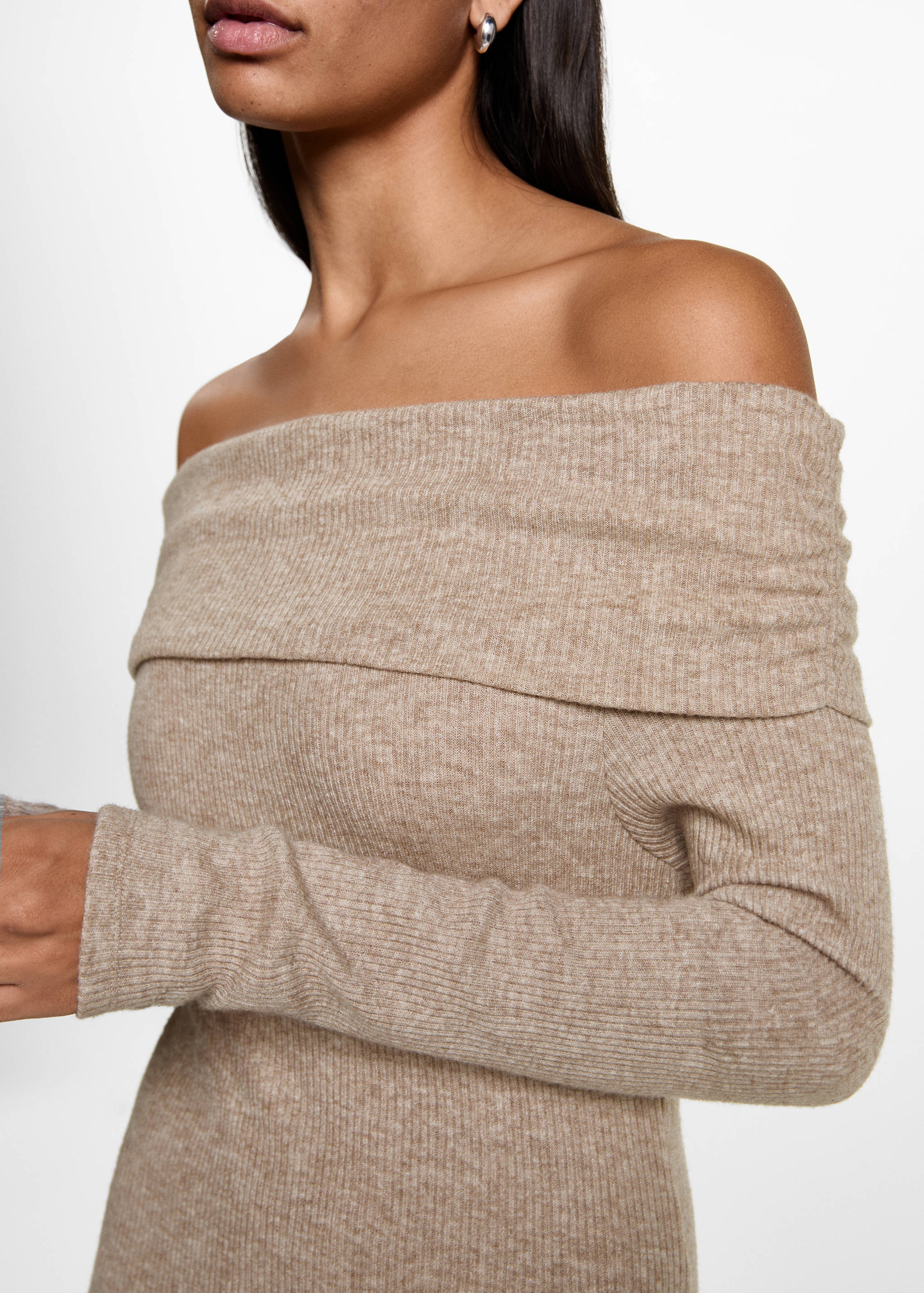 Vestido midi hombros descubiertos - Detalle del artículo 6