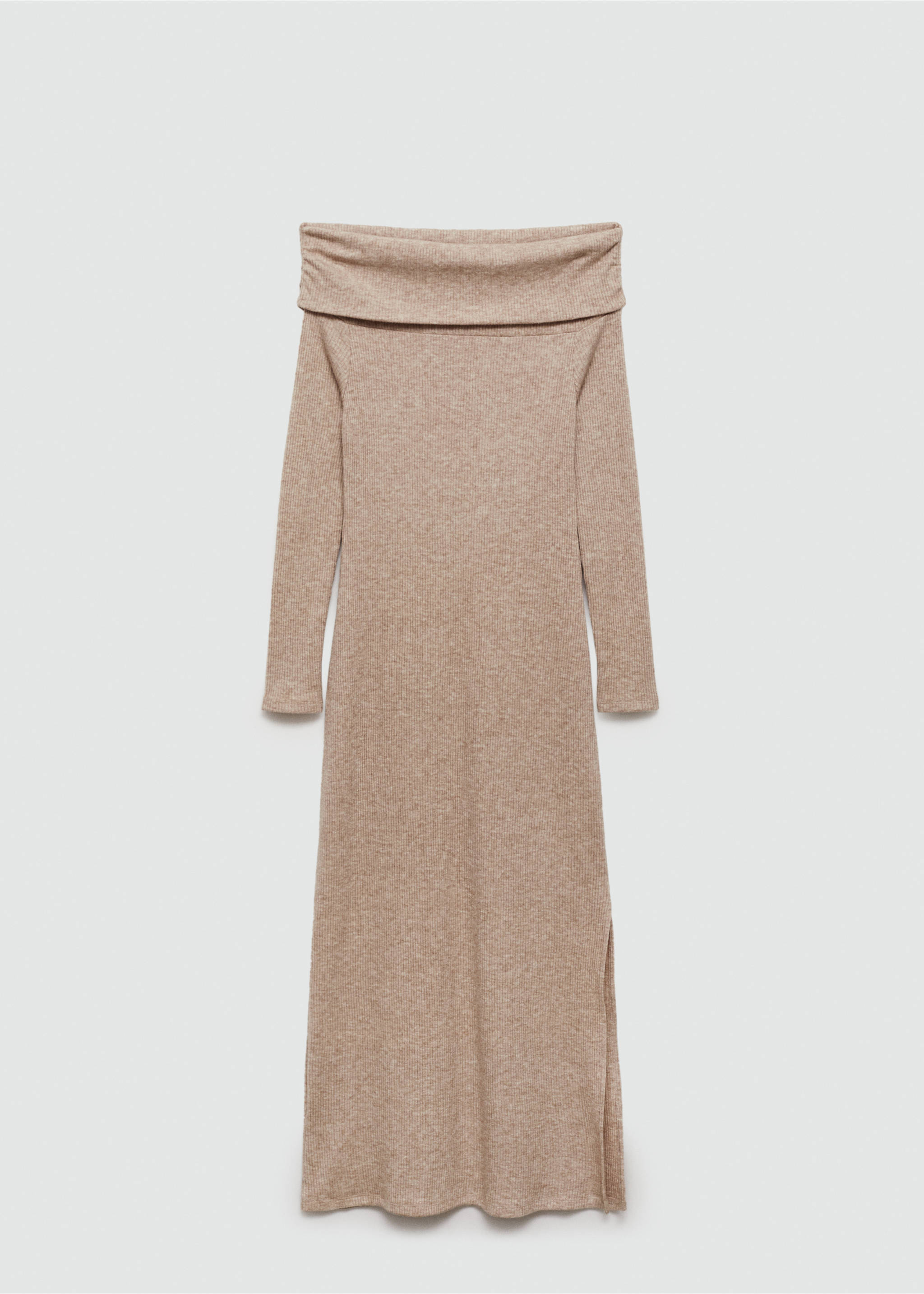 Vestido midi hombros descubiertos - Artículo sin modelo, Arena. Ref: 77094053-00.