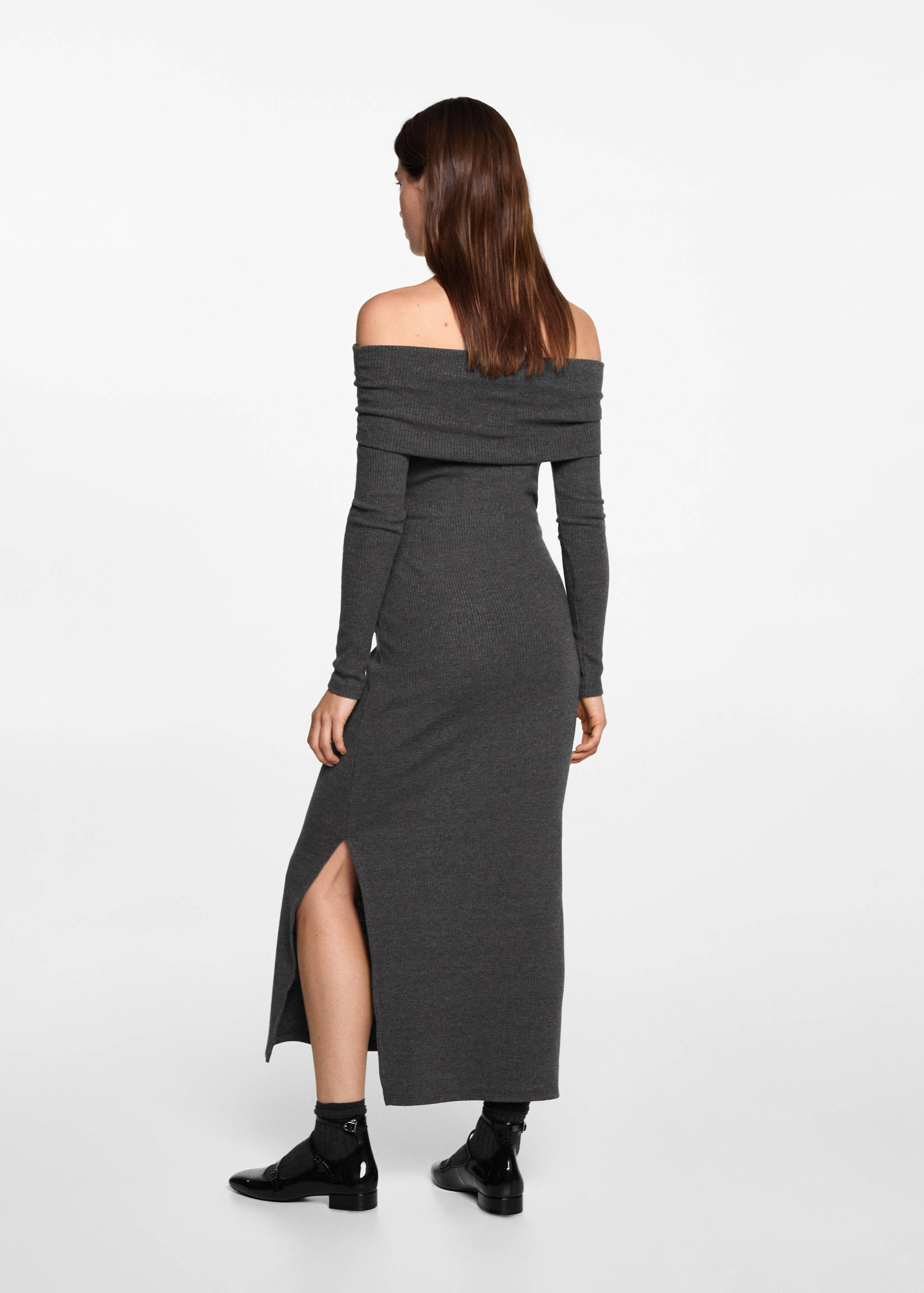 Vestido midi hombros descubiertos - Reverso del artículo