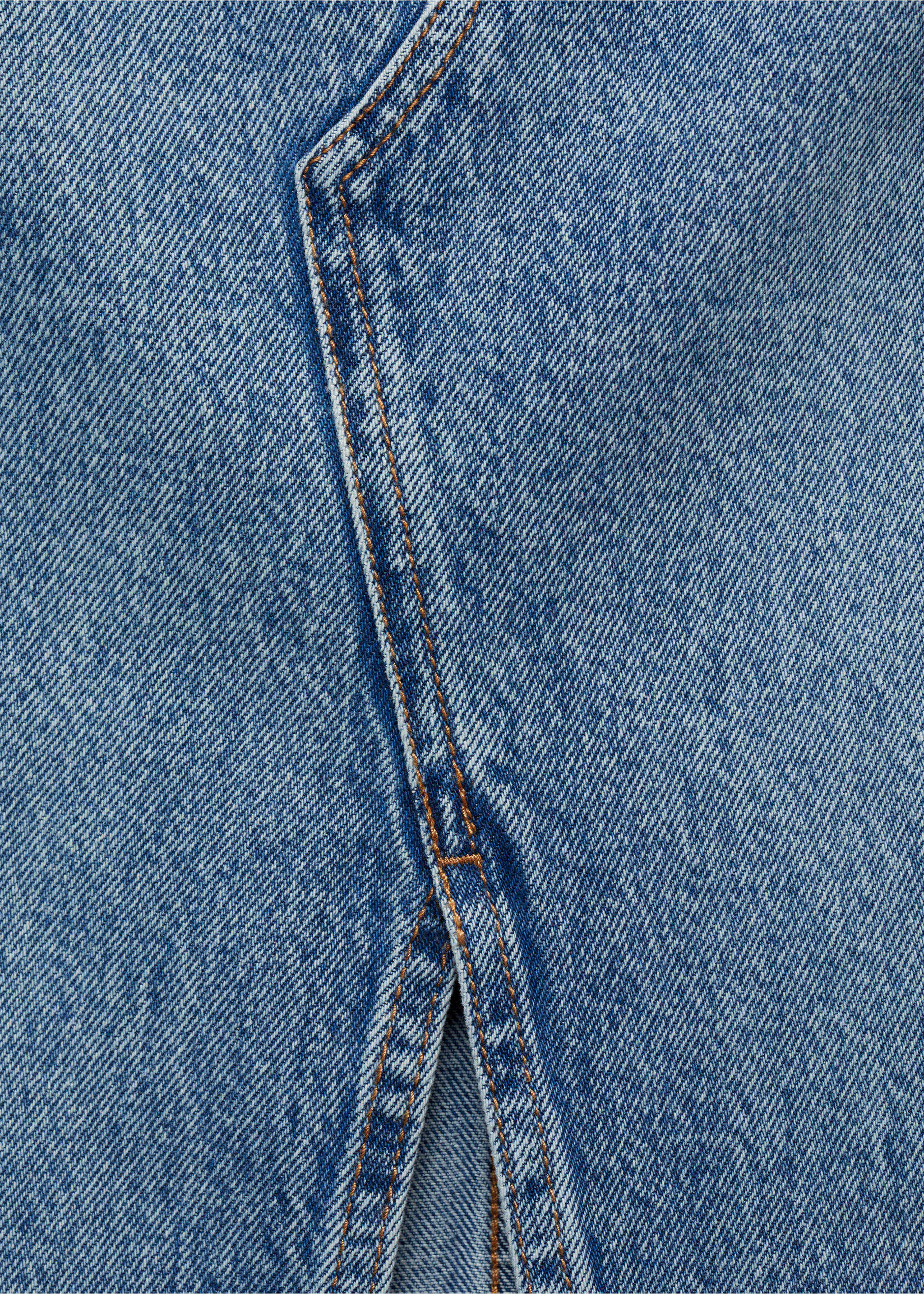 Denim midi-skirt - Details of the article 0, Medium Blue. Ref: 77094054-00.