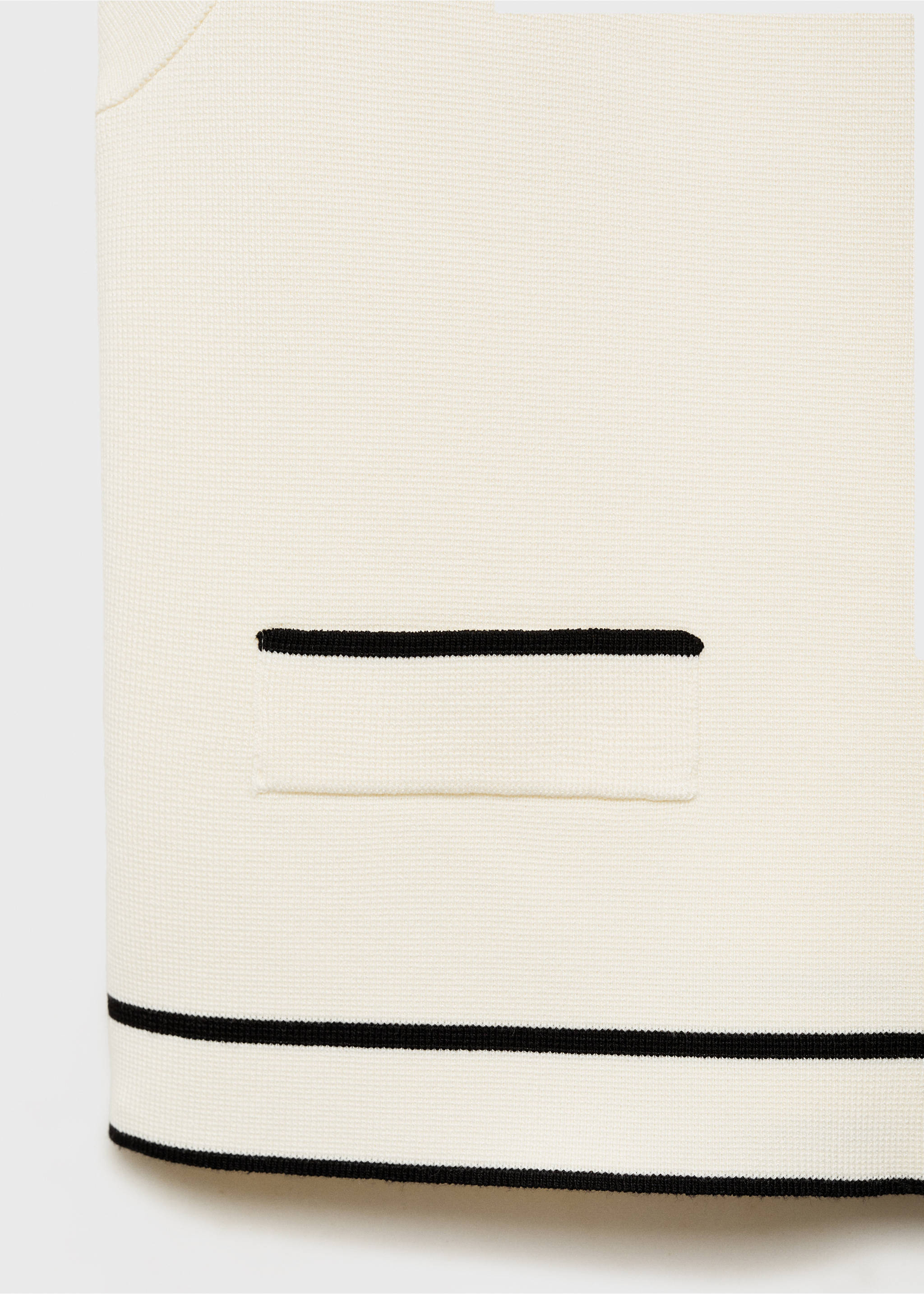 Knitted waistcoat with contrast piping - Details of the article 0, Ecru. Ref: 77094056-00.
