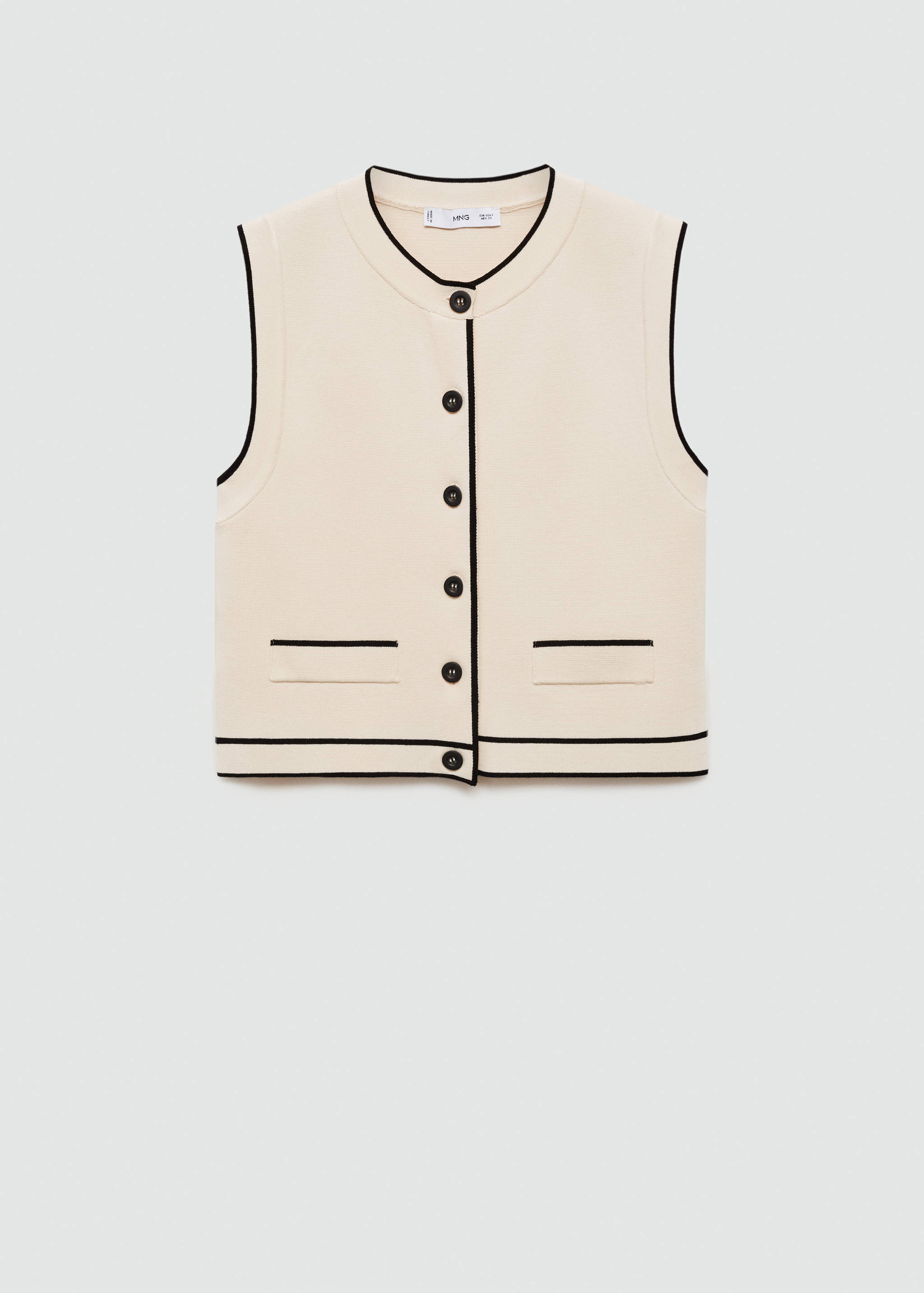 Knitted waistcoat with contrast piping - Article without model