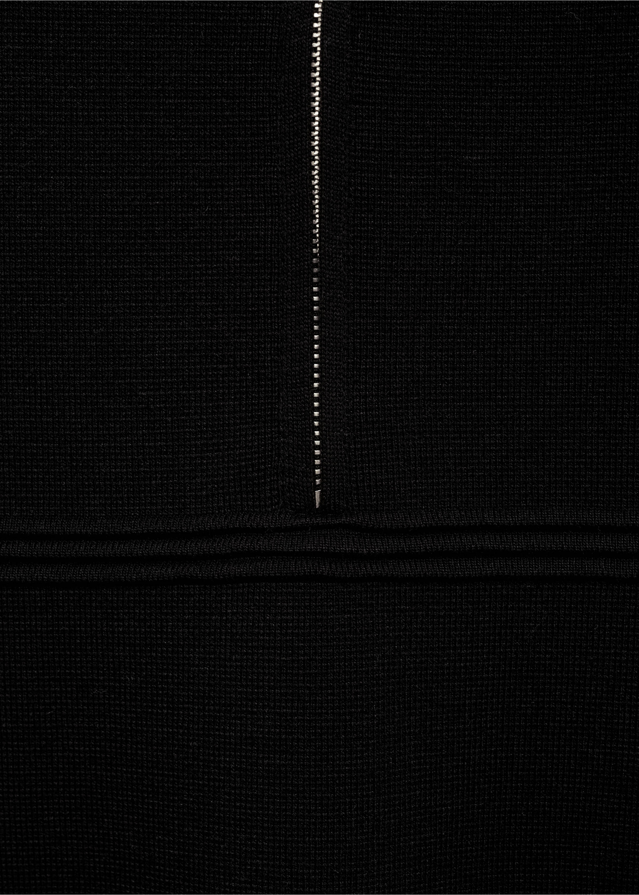 Short knitted dress with zip - Details of the article 0, Black. Ref: 77094060-00.