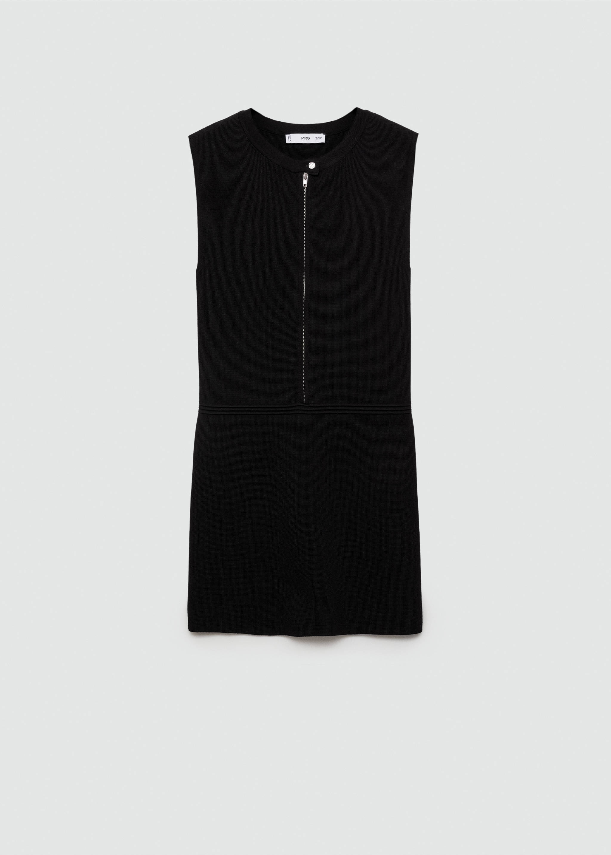 Short knitted dress with zip - Article without model, Black. Ref: 77094060-00.