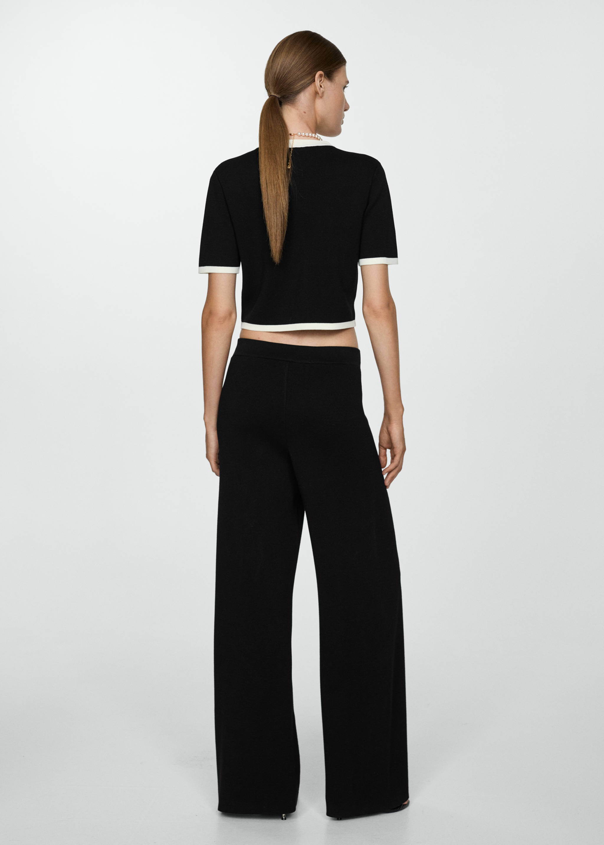 Straight-fit trousers with contrasting piping - Reverse of the article