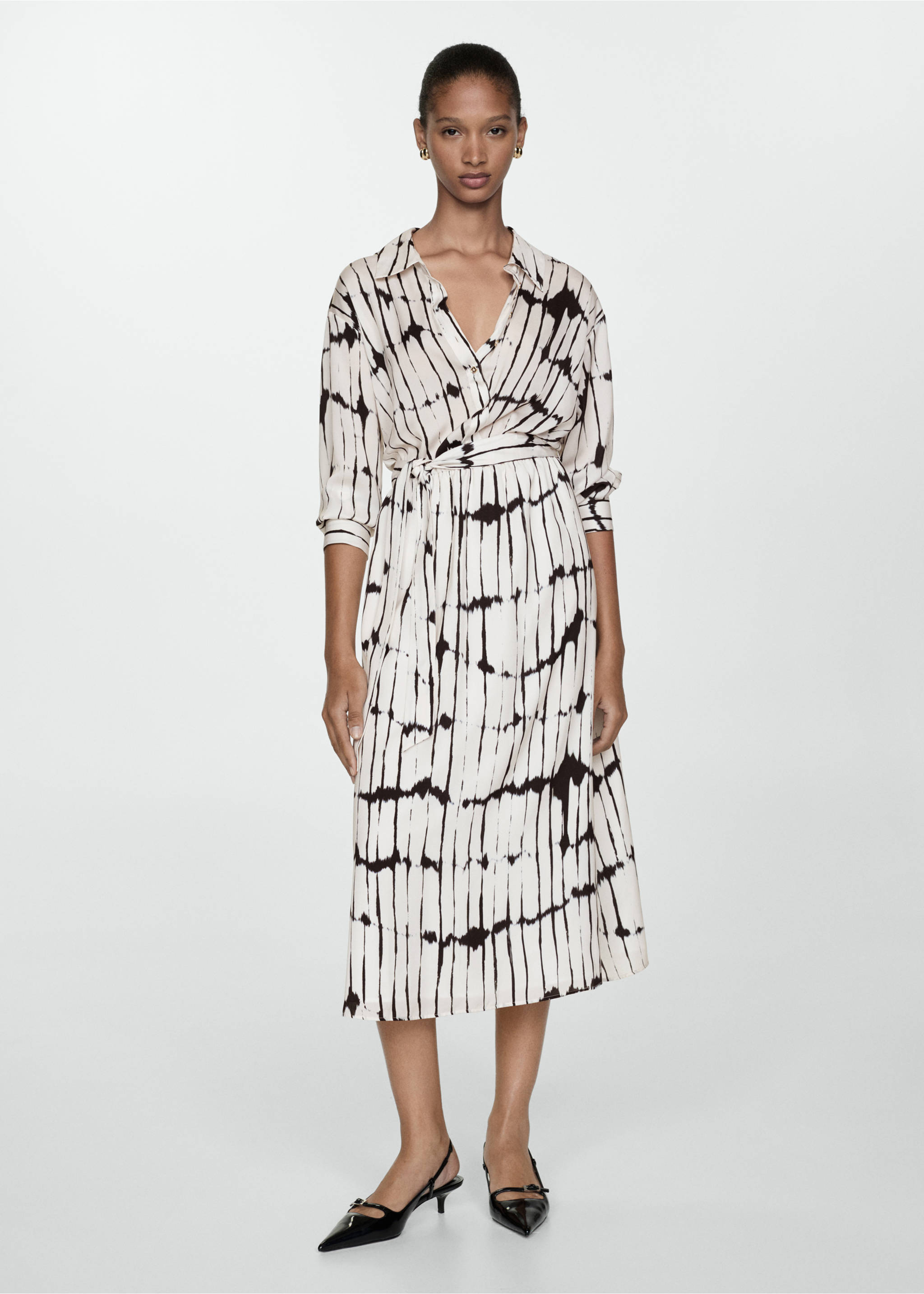Printed shirt dress - General plane, Off White. Ref: 77094062-00.
