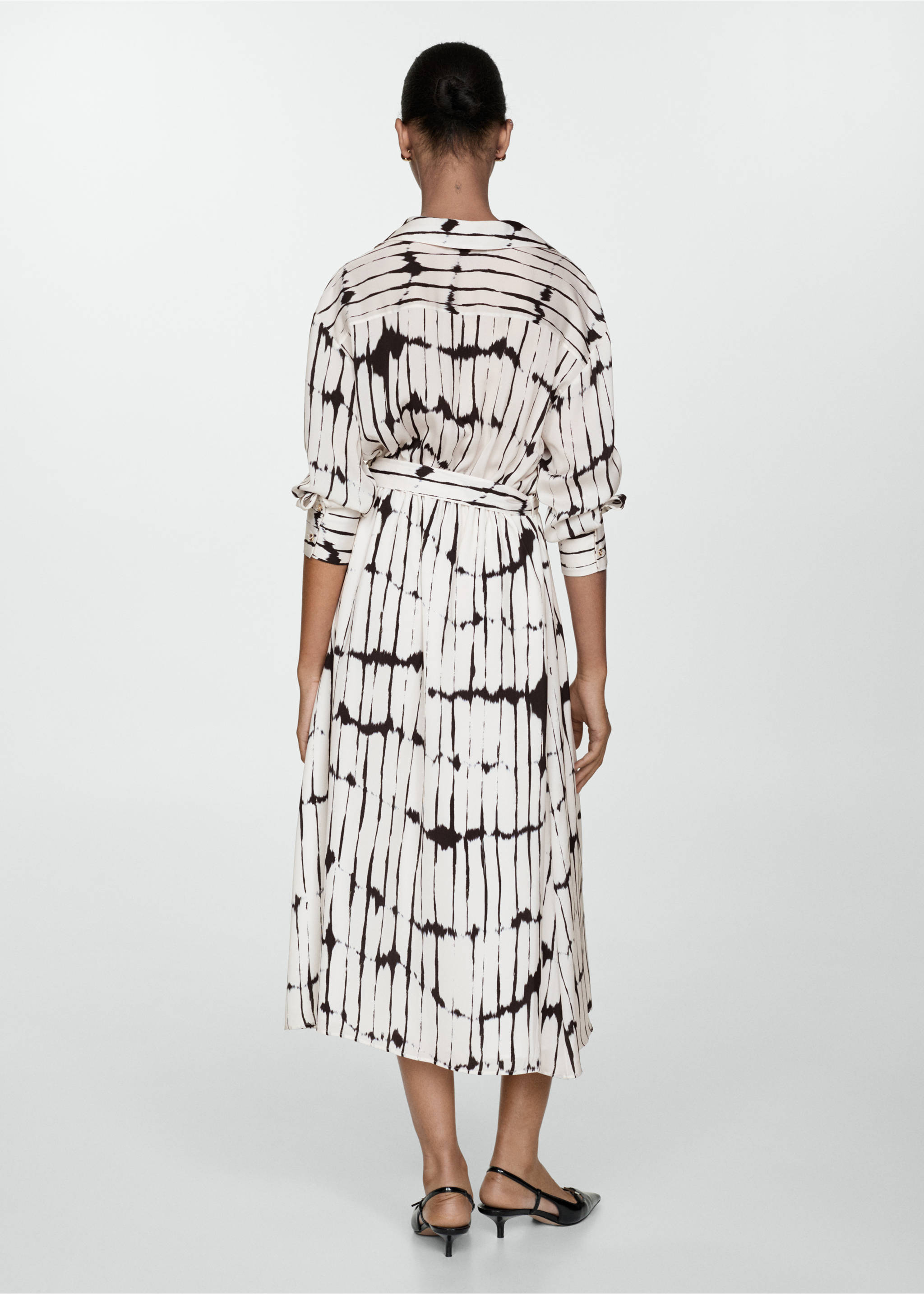 Printed shirt dress - Reverse of the article, Off White. Ref: 77094062-00.