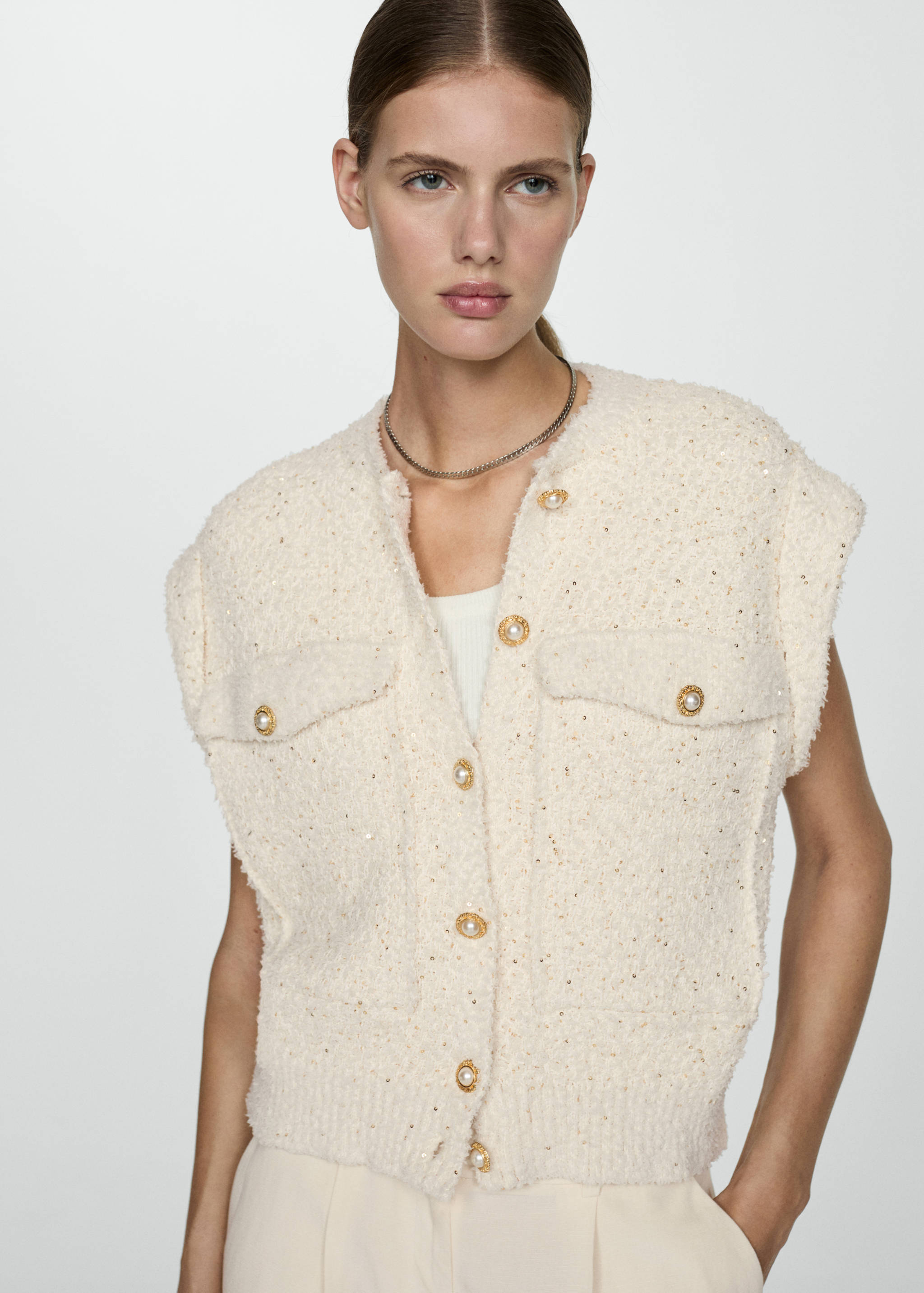 Gilet maglia paillettes - Piano medio