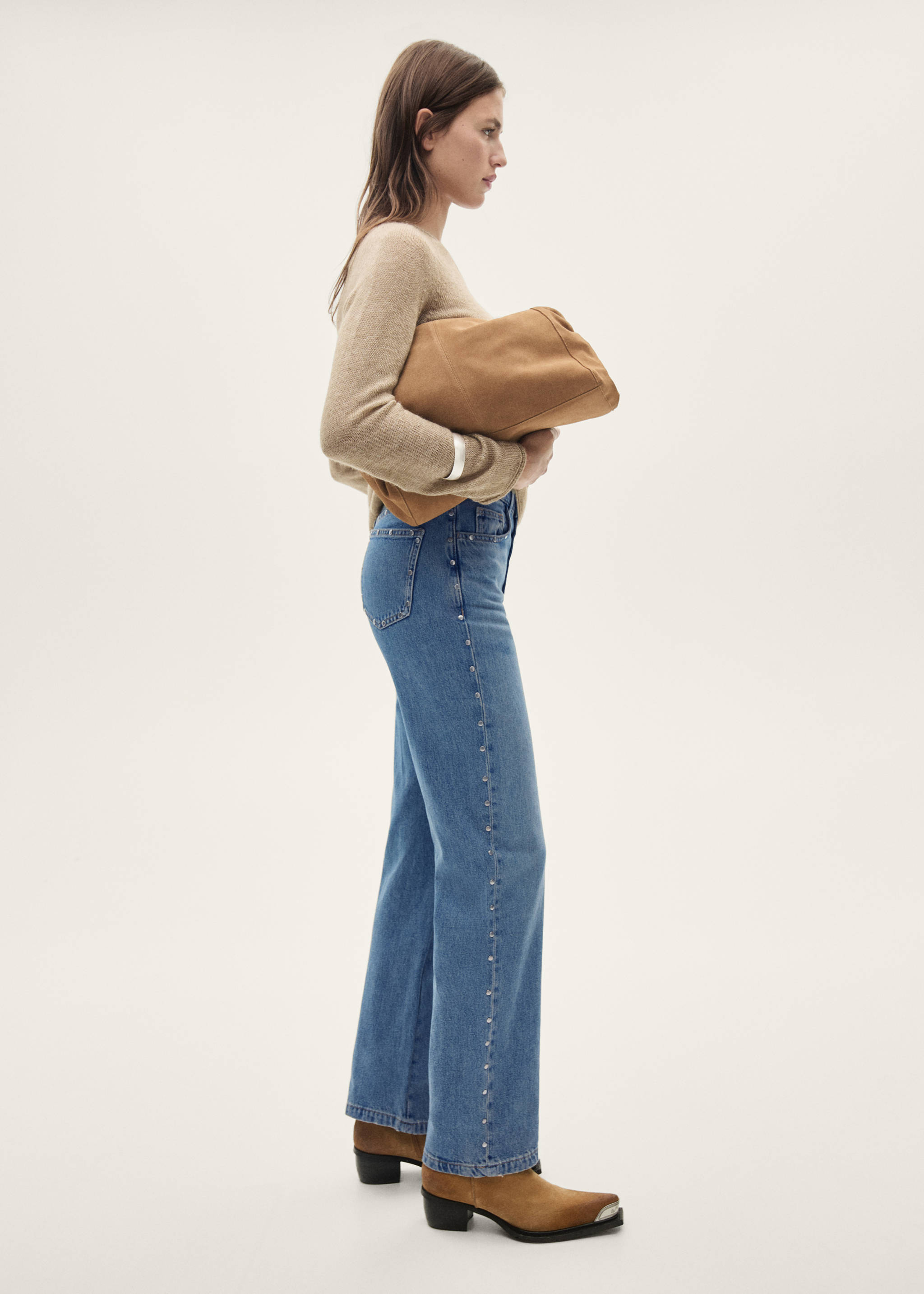 Straight-fit jeans with studs - Details of the article 2