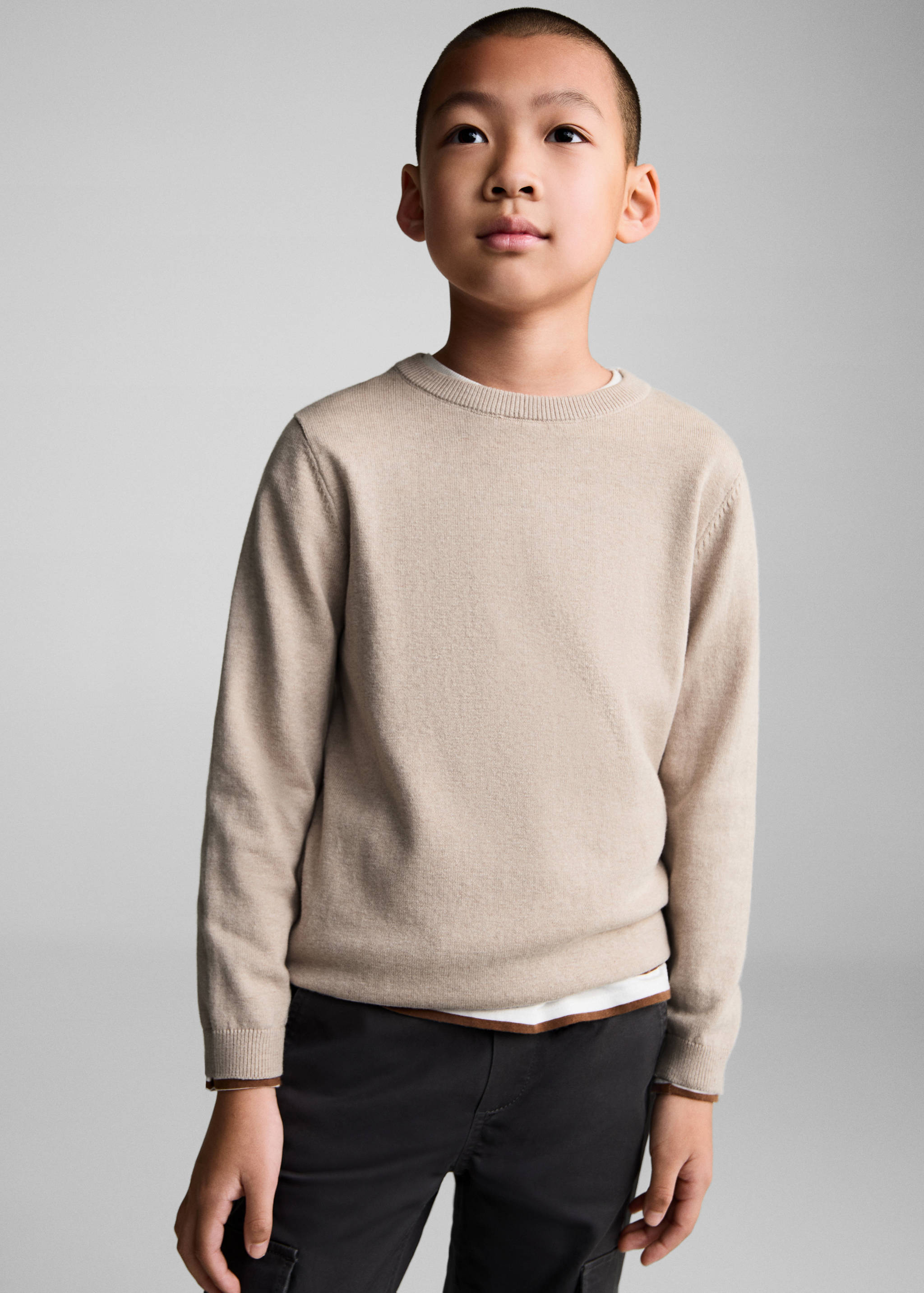 Knit cotton sweater - Medium plane