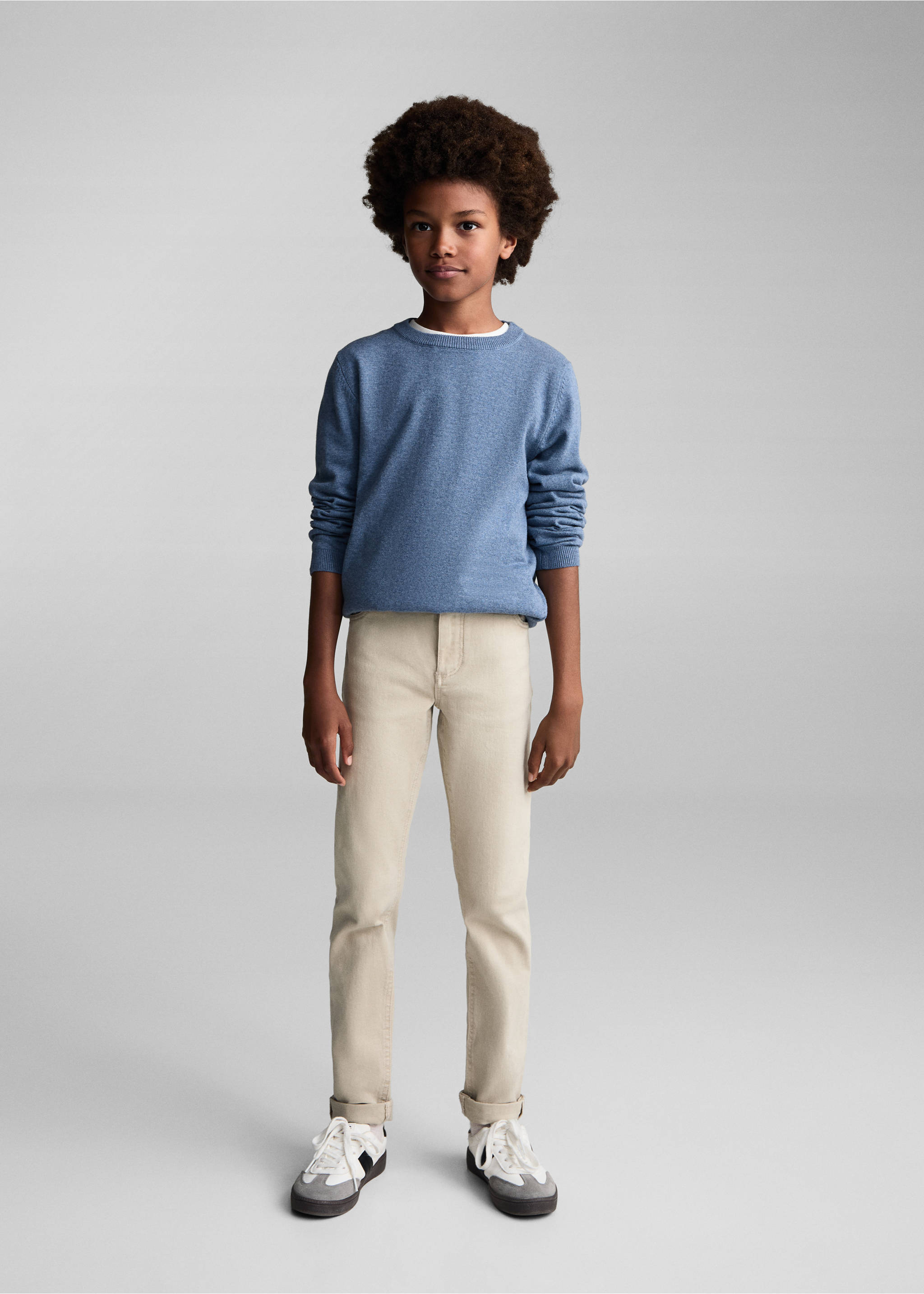 Knit cotton sweater - General plane, Blue. Ref: 77094433-00.