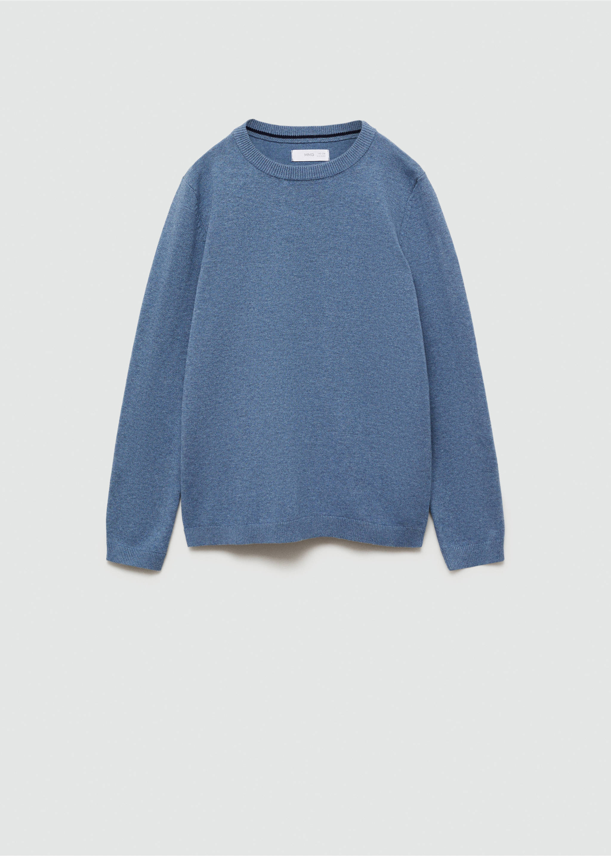Knit cotton sweater - Article without model, Blue. Ref: 77094433-00.