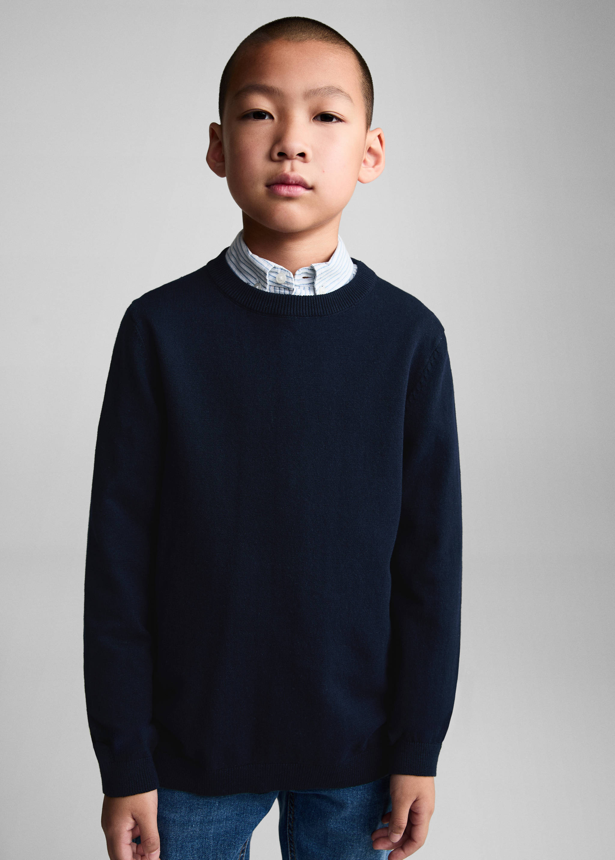 Knit cotton sweater - Medium plane