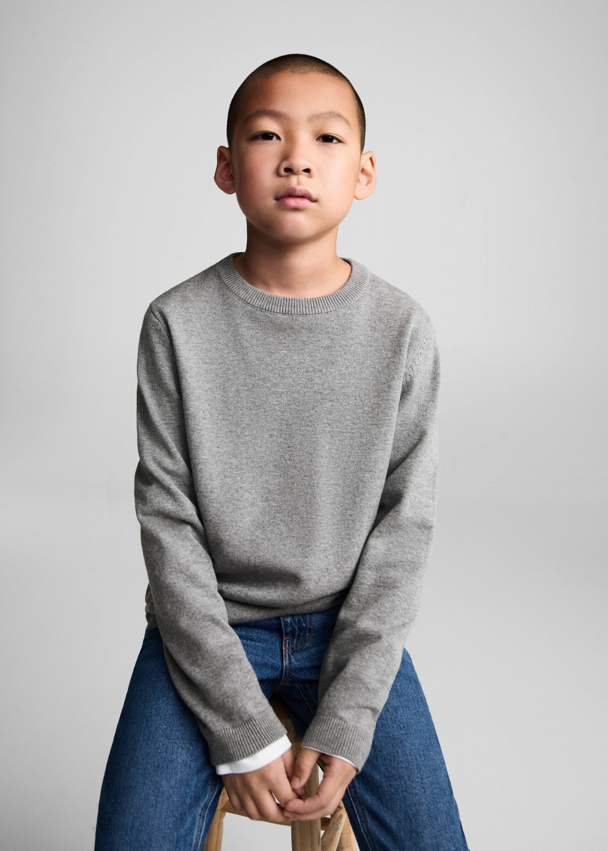 Knit cotton sweater - Medium plane