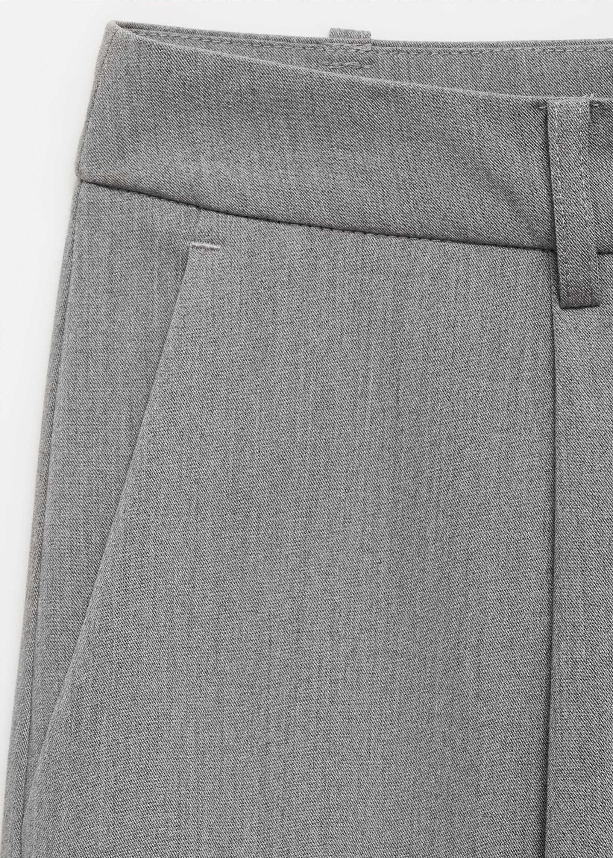 Straight-fit pleated trousers - Details of the article 8, Light Heather Grey. Ref: 77094438-00.