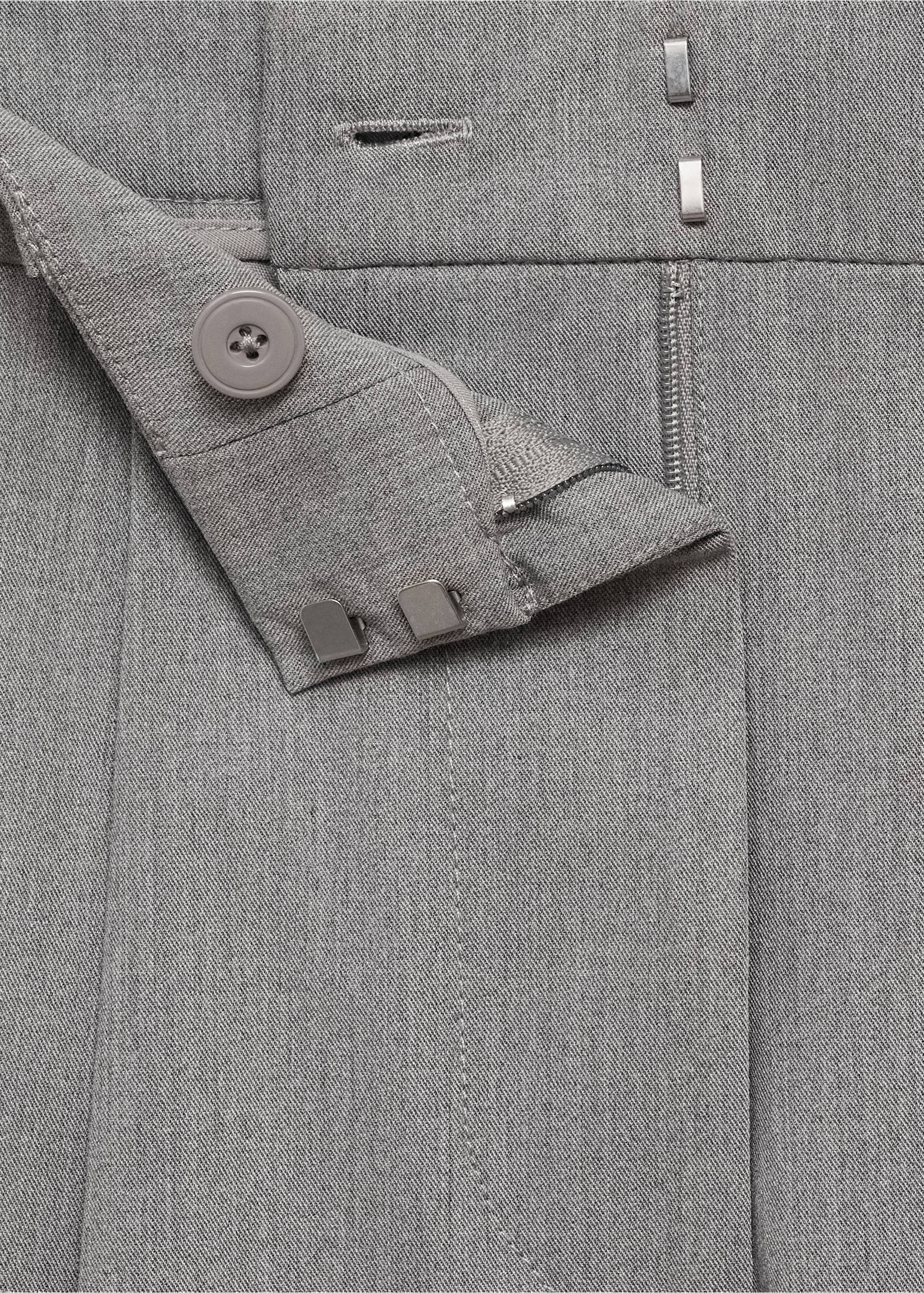 Straight-fit pleated trousers - Details of the article 0, Light Heather Grey. Ref: 77094438-00.
