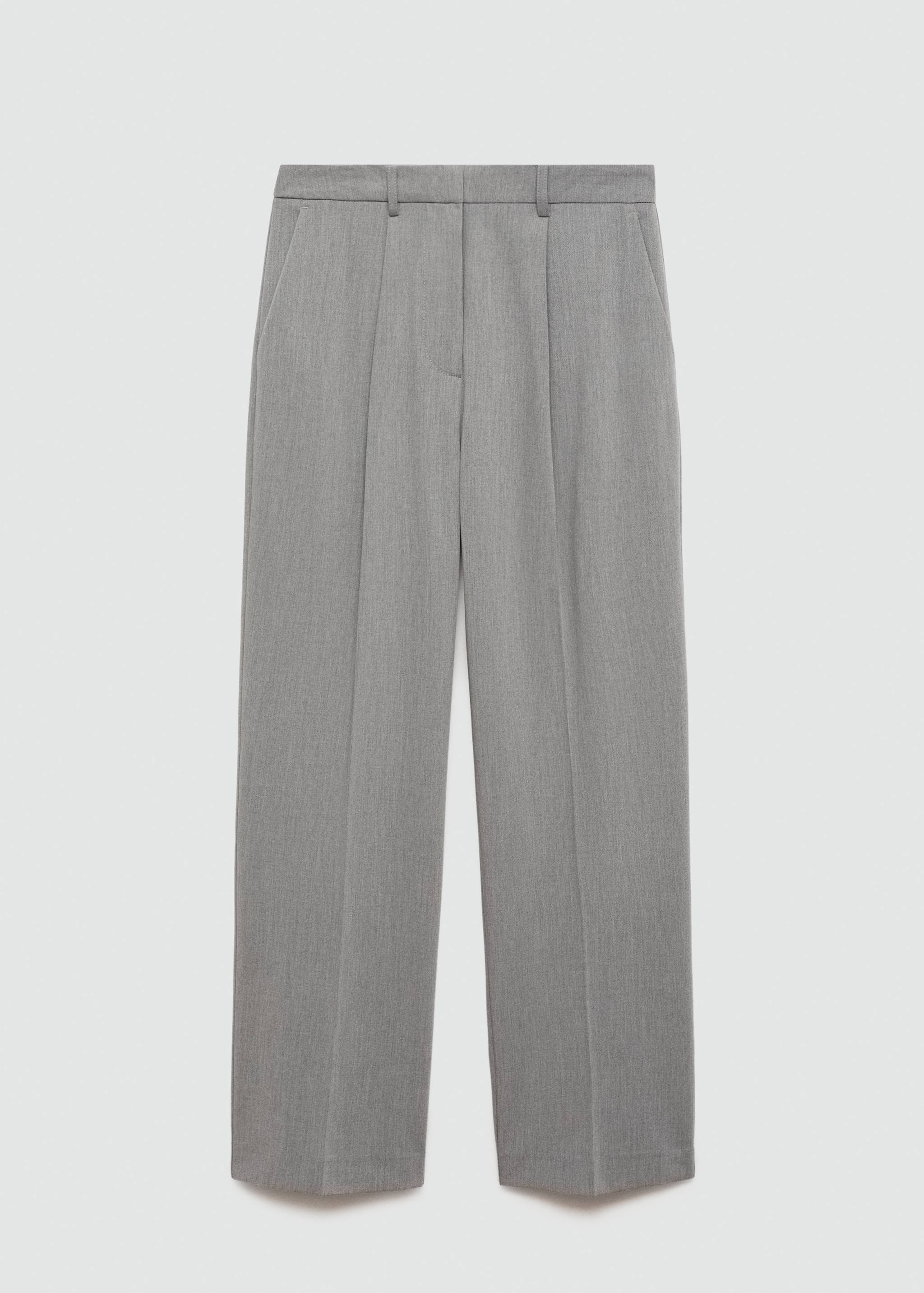 Straight-fit pleated trousers - Article without model