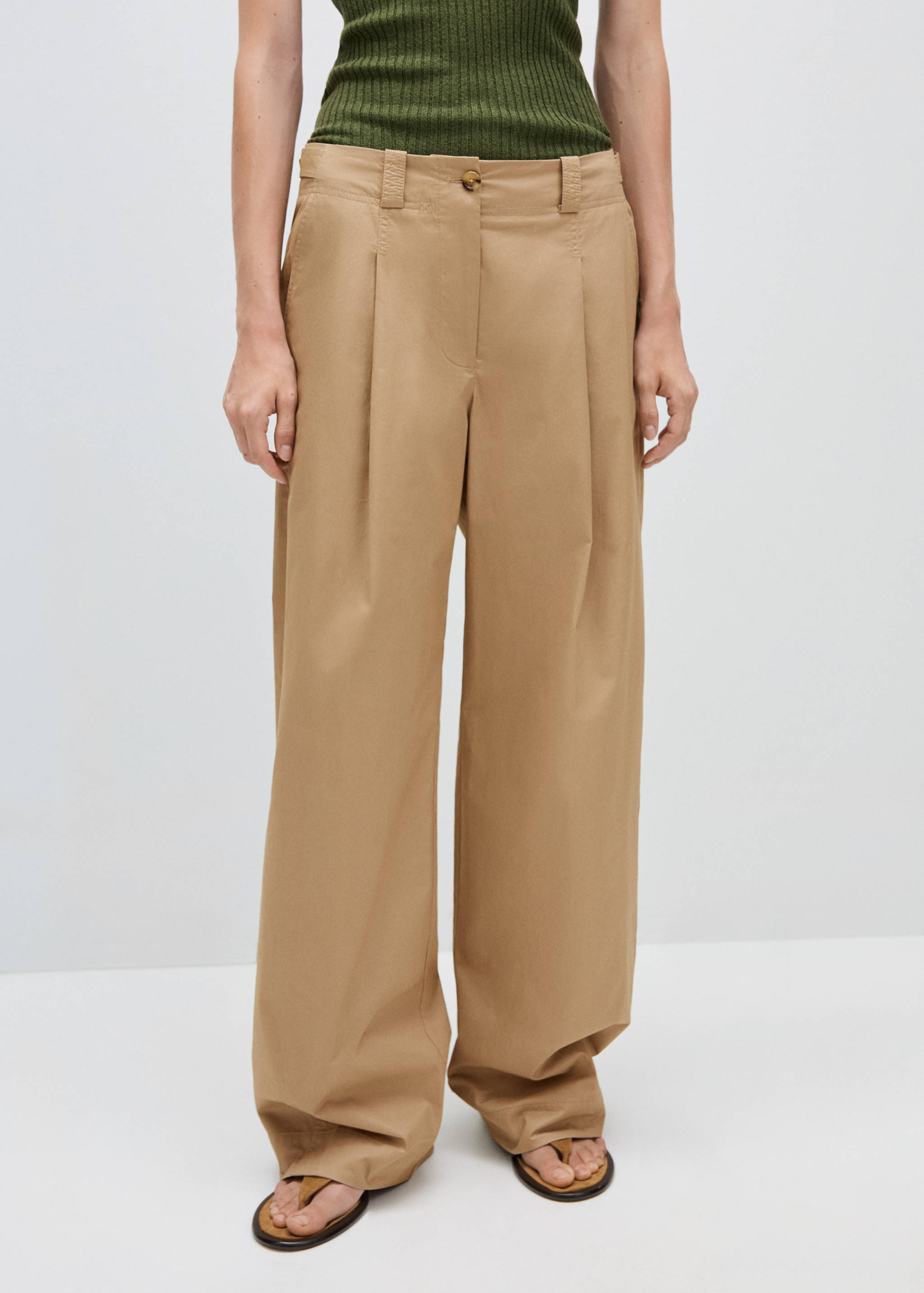Wide leg pleated trousers - Medium plane