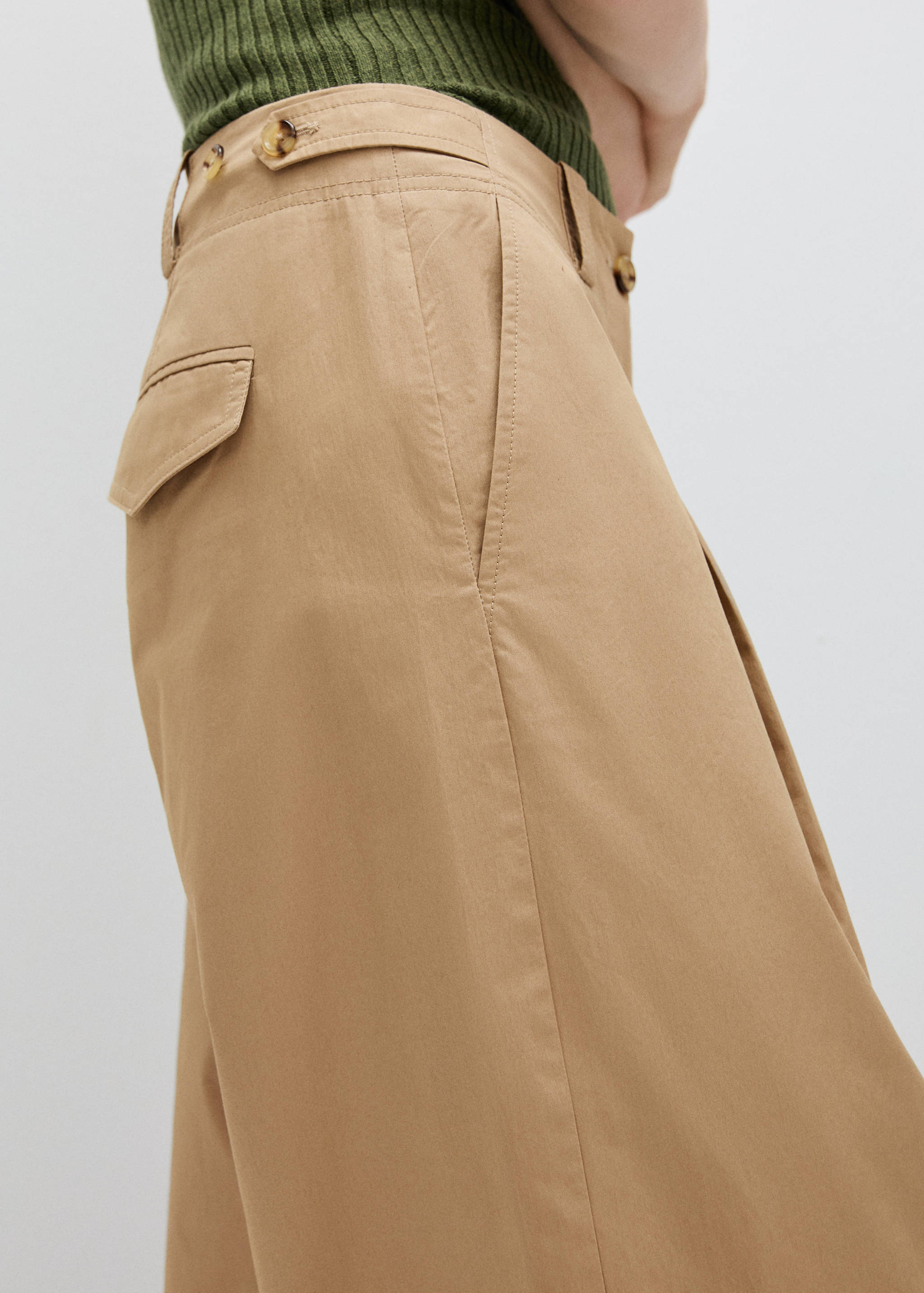 Wide leg pleated trousers - Details of the article 6