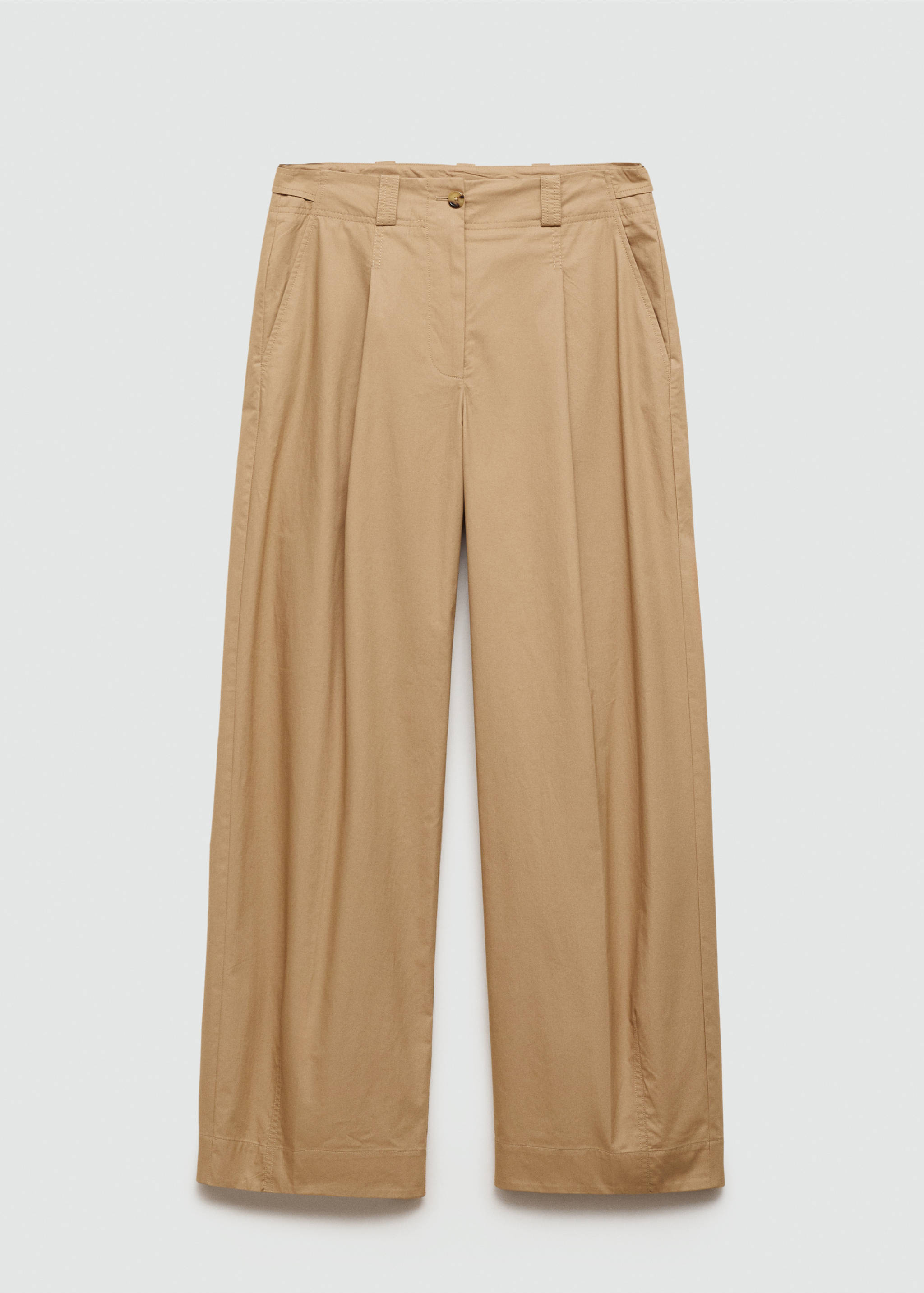 Wide leg pleated trousers - Article without model, Beige. Ref: 77094439-00.