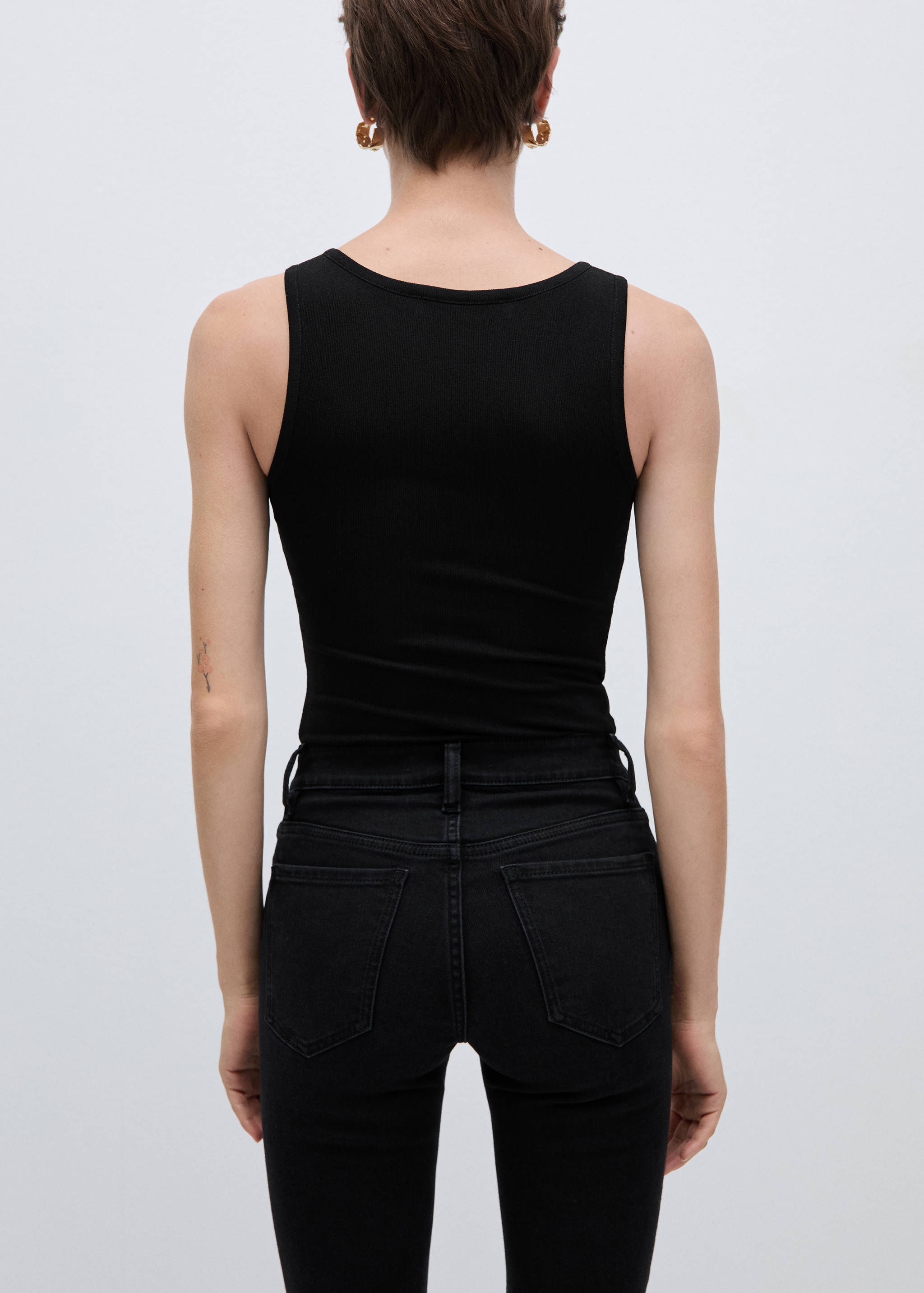 Body met V-hals en knopen - Achterkant van het artikel