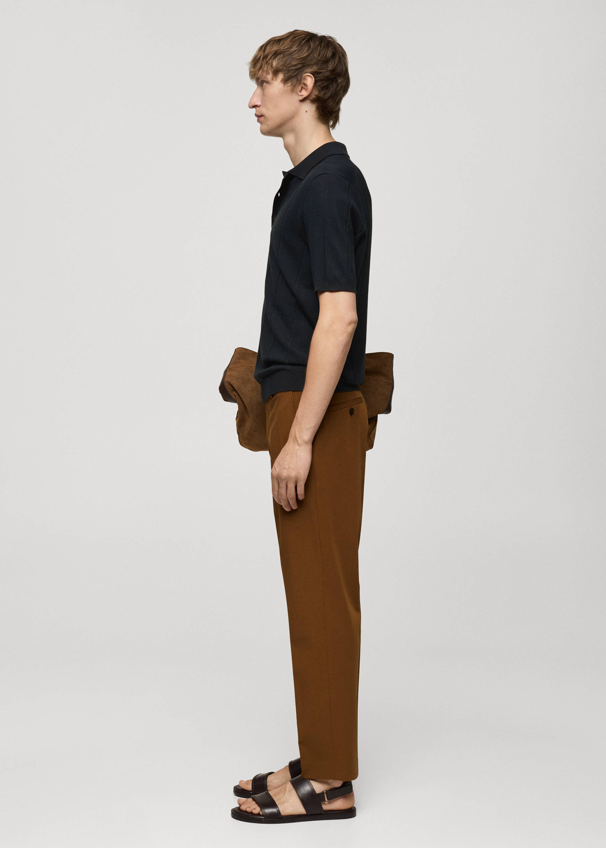 Fine rib-knit polo shirt - Details of the article 2