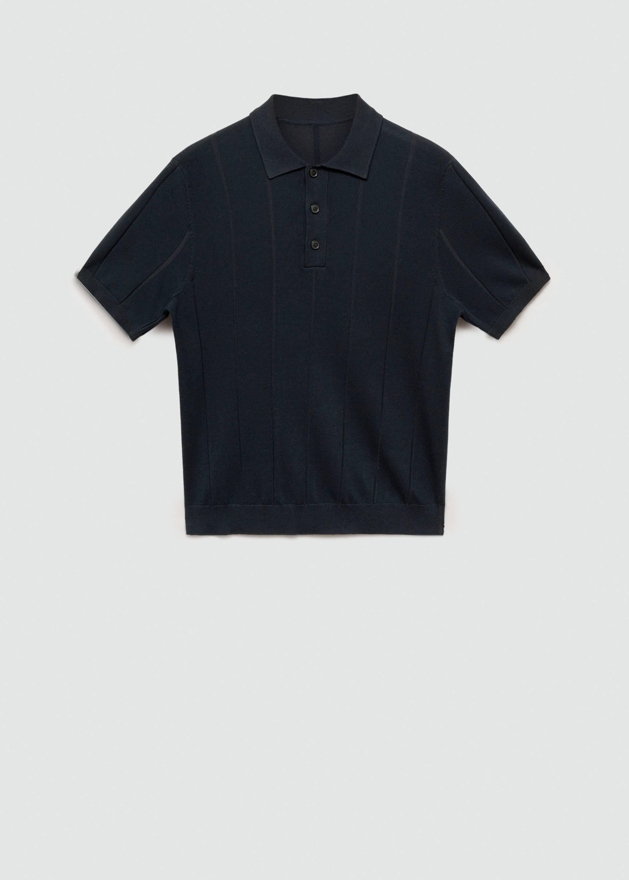 Fine rib-knit polo shirt - Article without model