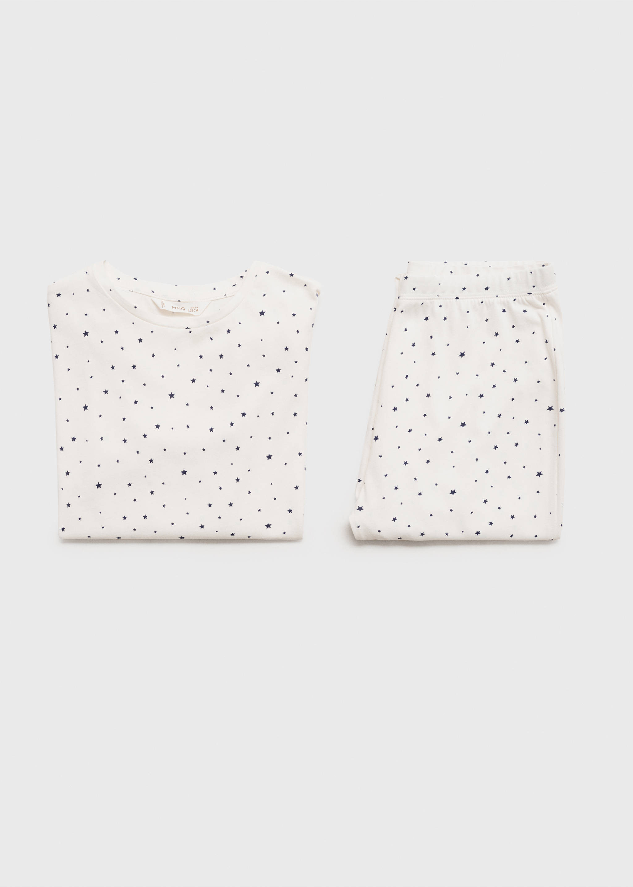 Long star-print pyjamas - Details of the article 8, Off White. Ref: 77094452-00.