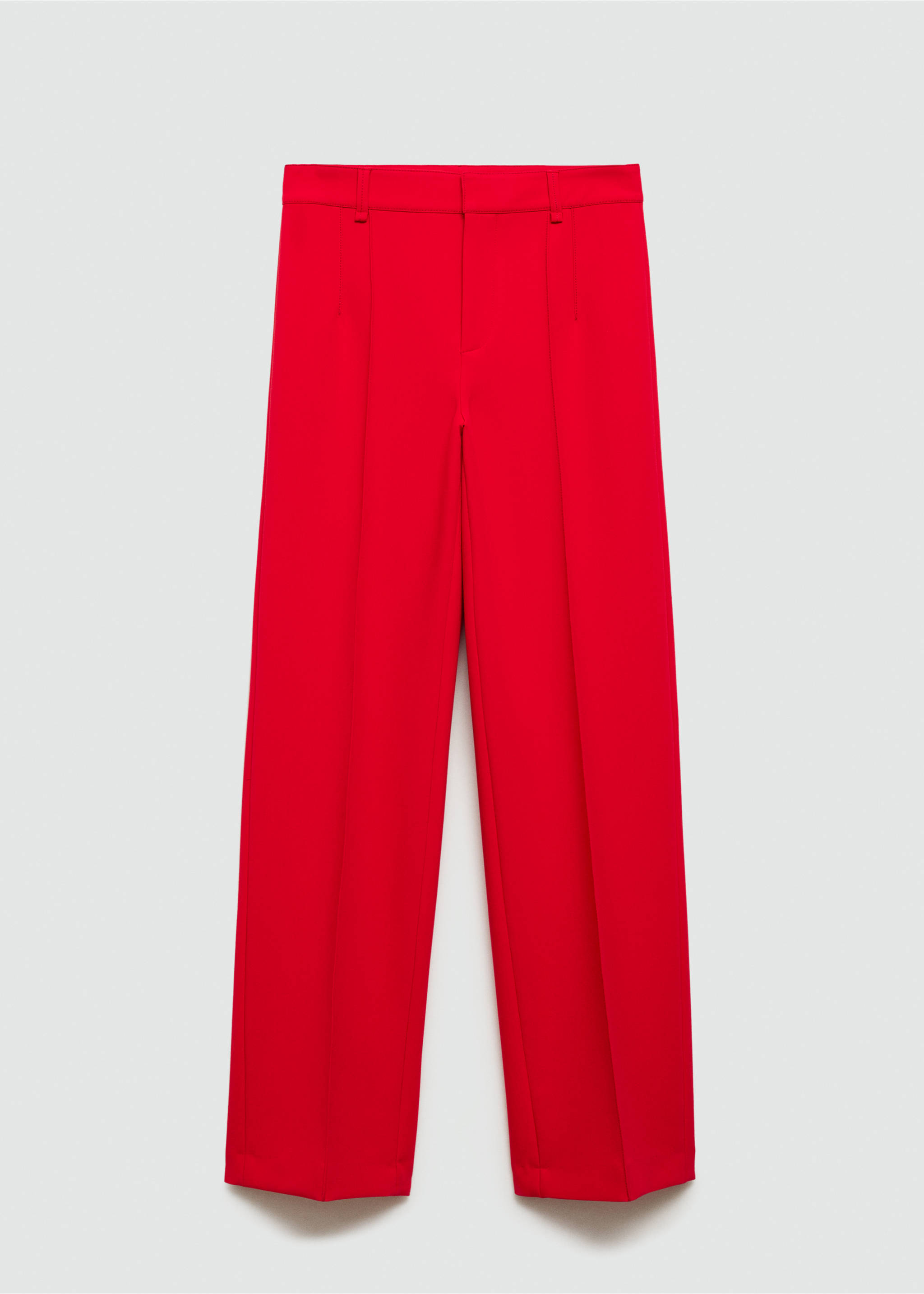 Straight-fit trousers with decorative seams - Article without model, Red. Ref: 77094453-00.