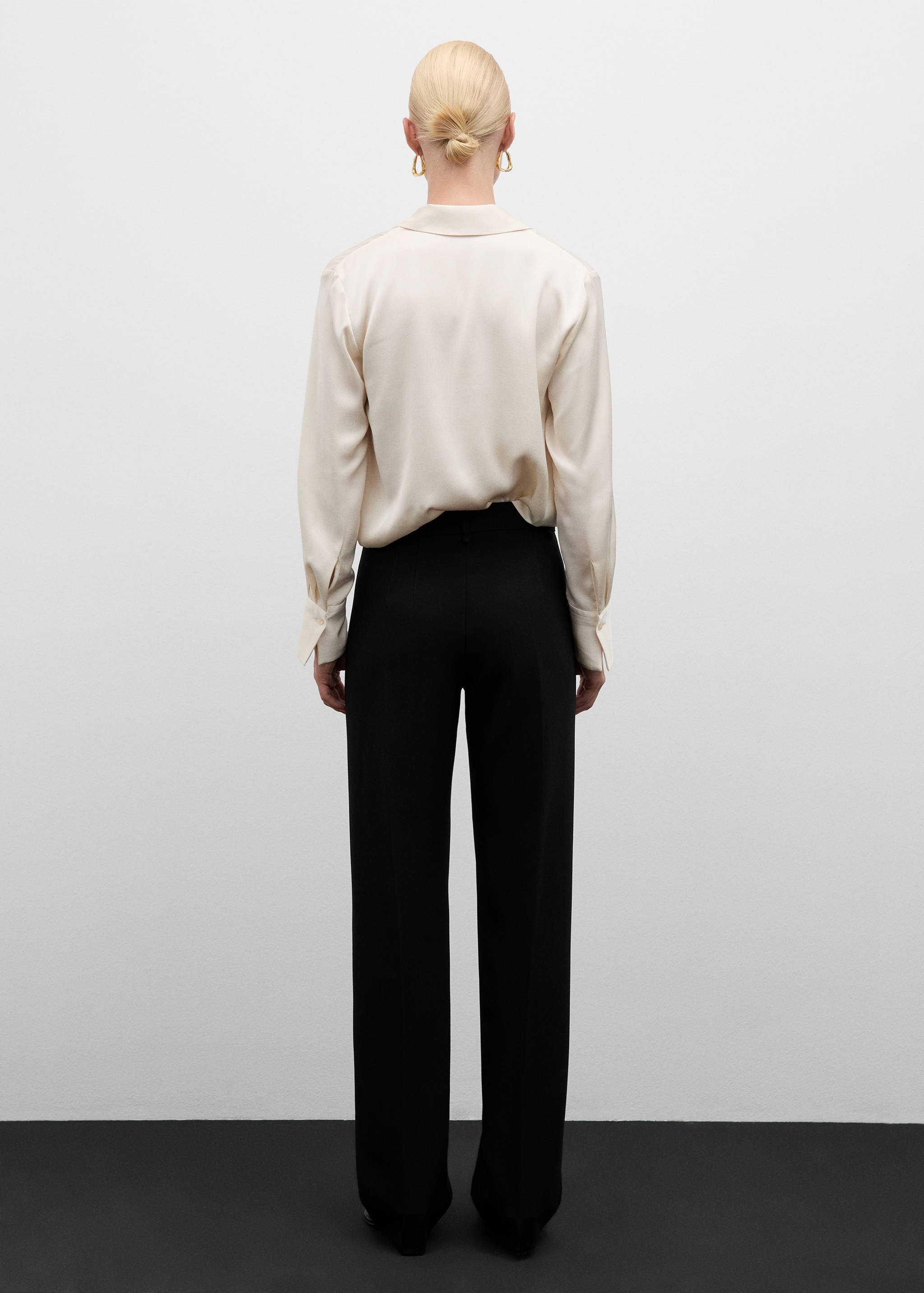 Straight-fit pants with decorative seams - Reverse of the article