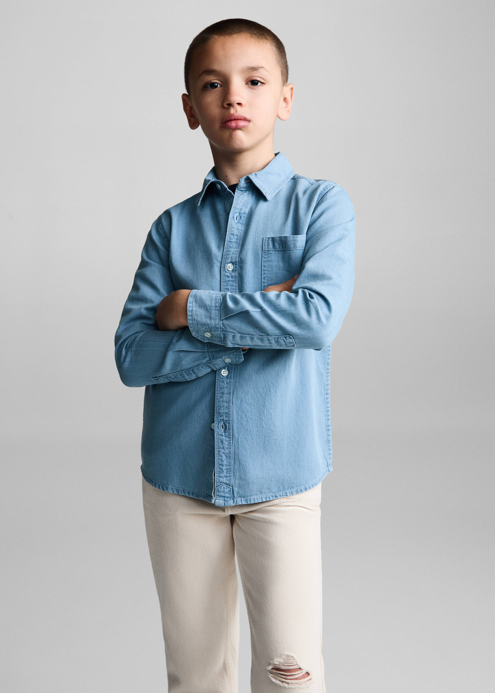 Regular-fit denim shirt - Medium plane