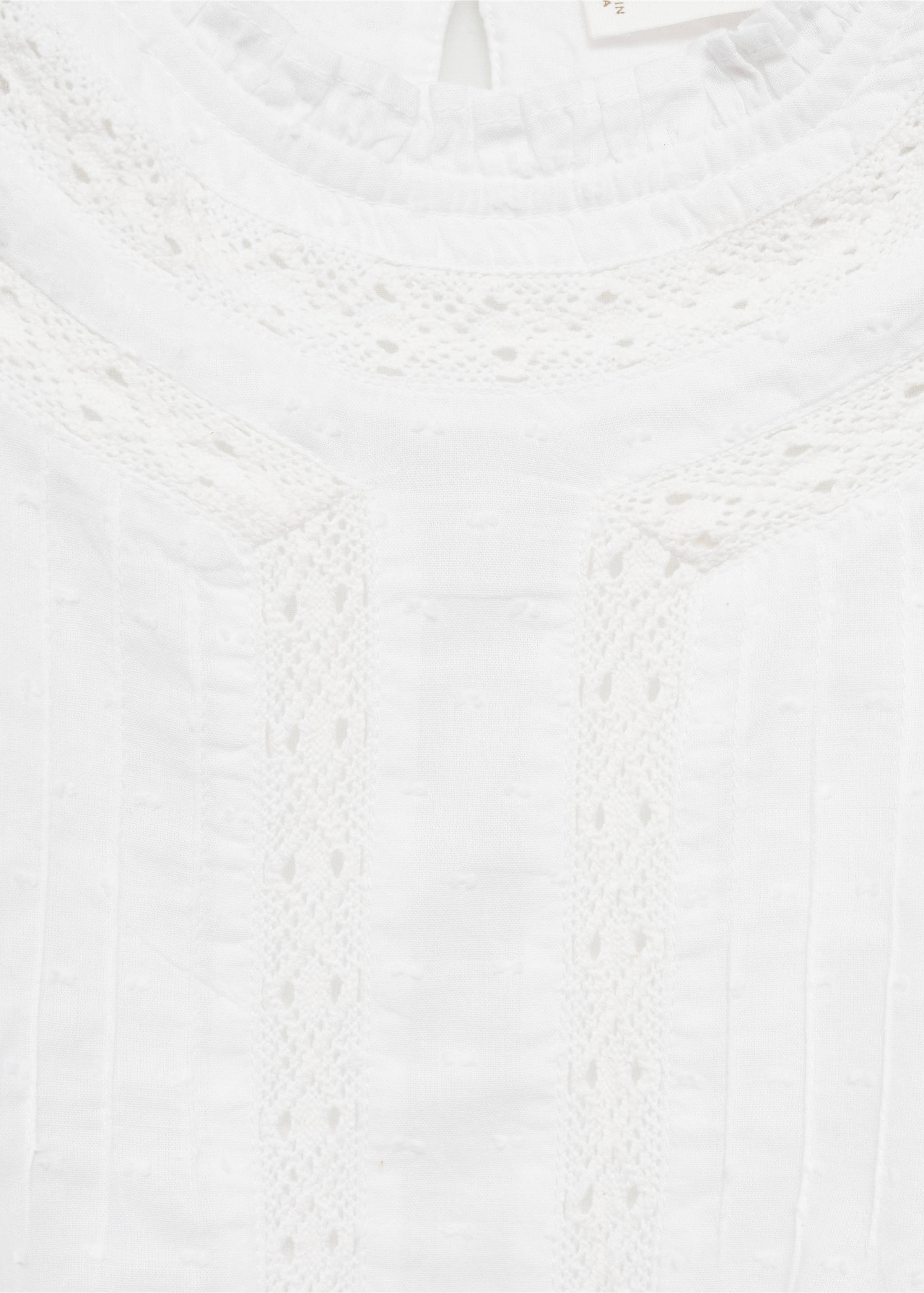 Hímzett pamut blúz - A termék adatai 8, Fehér. Ref: 77094764-00.