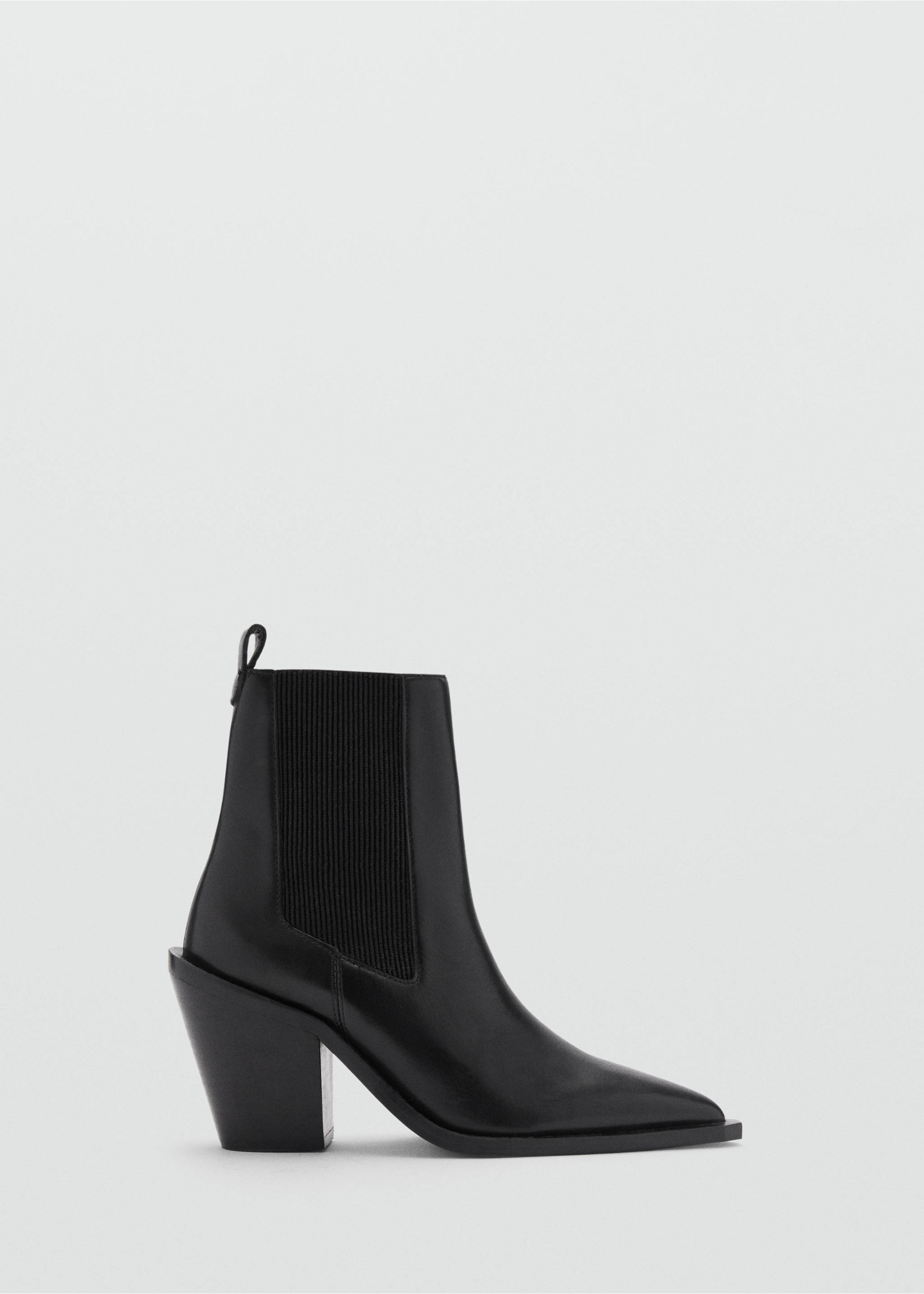 Leather pointed ankle boots - Article without model, Black. Ref: 77094765-00.