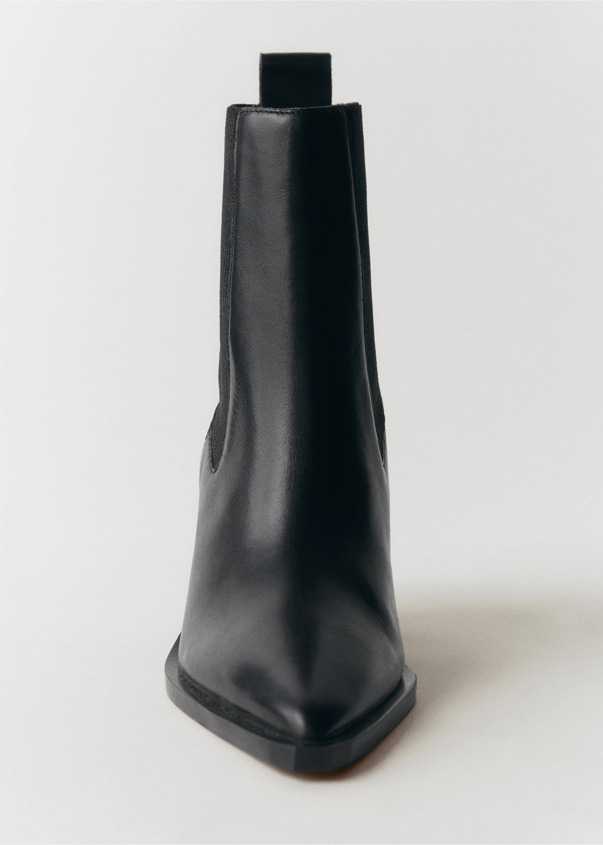 Leather pointed ankle boots - Details of the article 3, Black. Ref: 77094765-00.