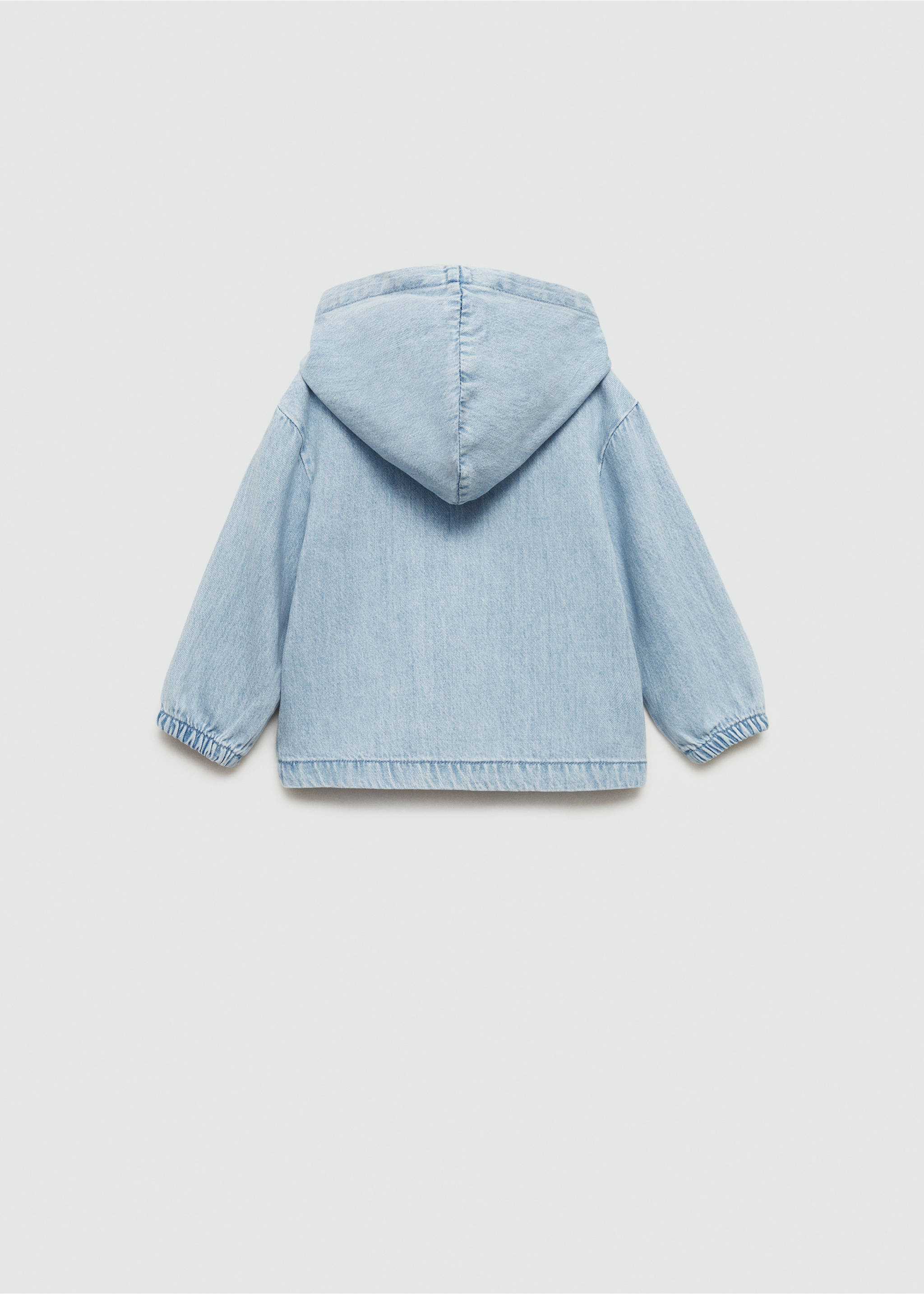 Caçadora denim butxaca cangur - Revers de l'article, Blau clar. Ref: 77094771-00.
