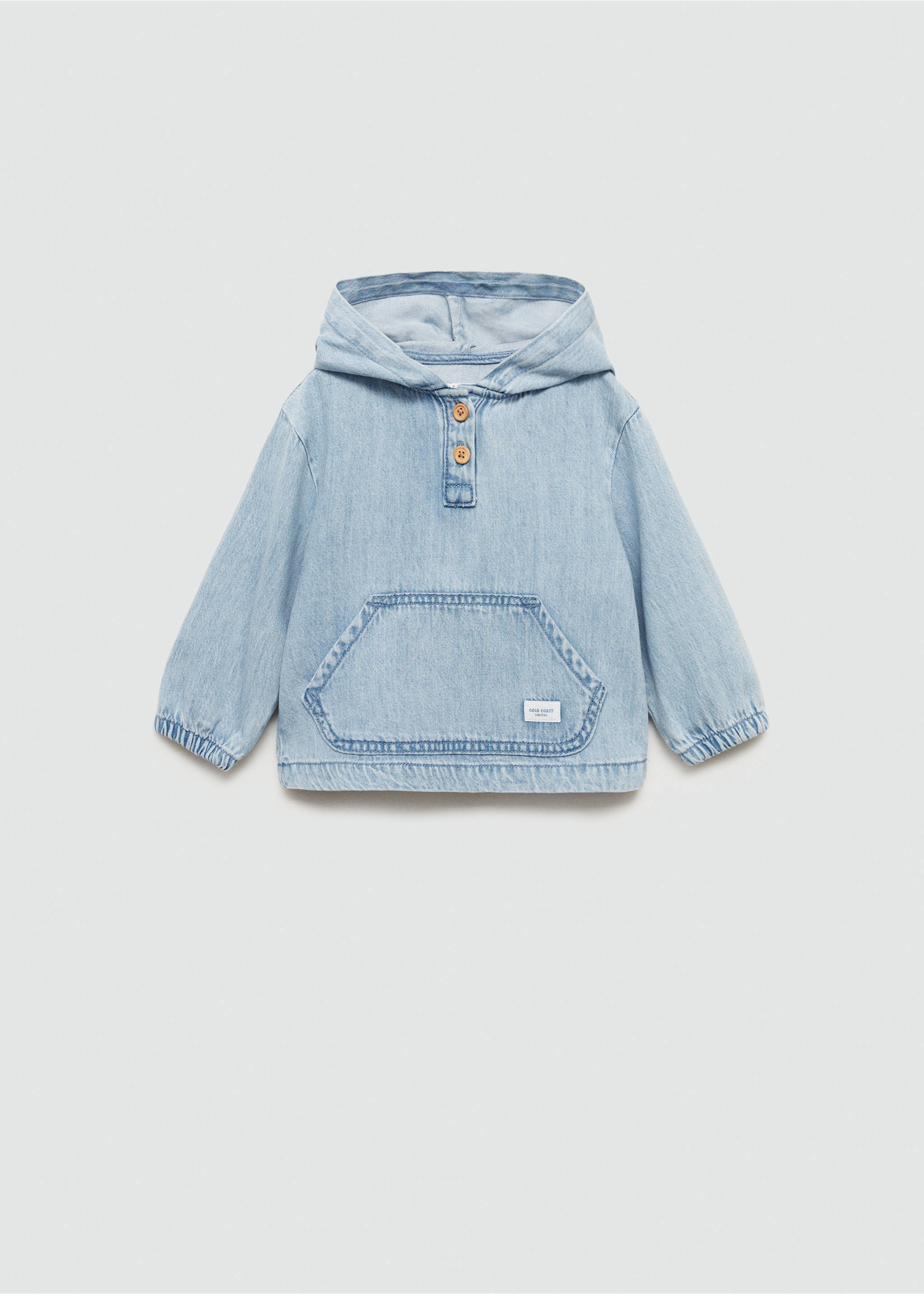 Caçadora denim butxaca cangur - Article sense model, Blau clar. Ref: 77094771-00.