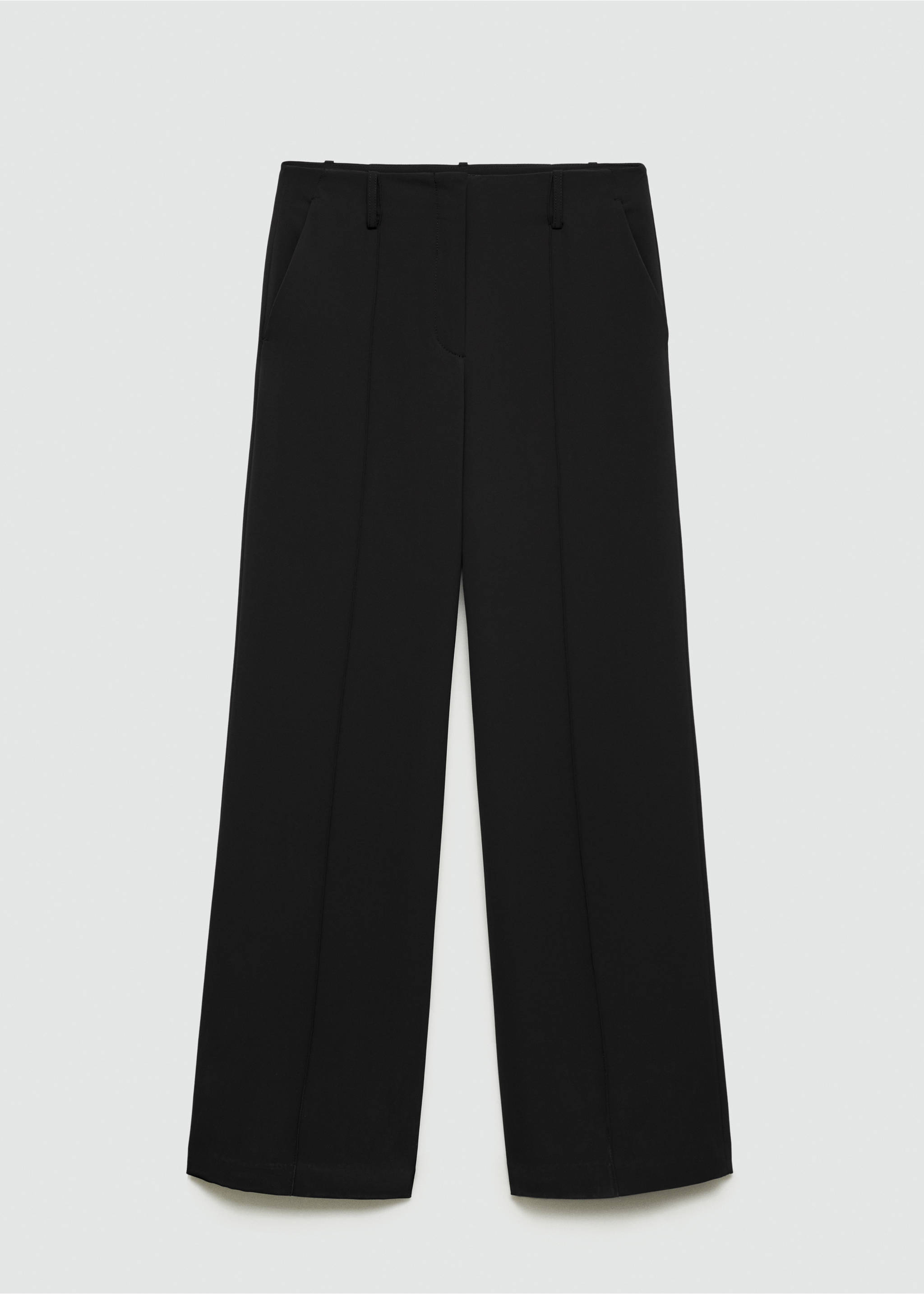 Straight-fit pleated trousers - Article without model, Black. Ref: 77094774-00.