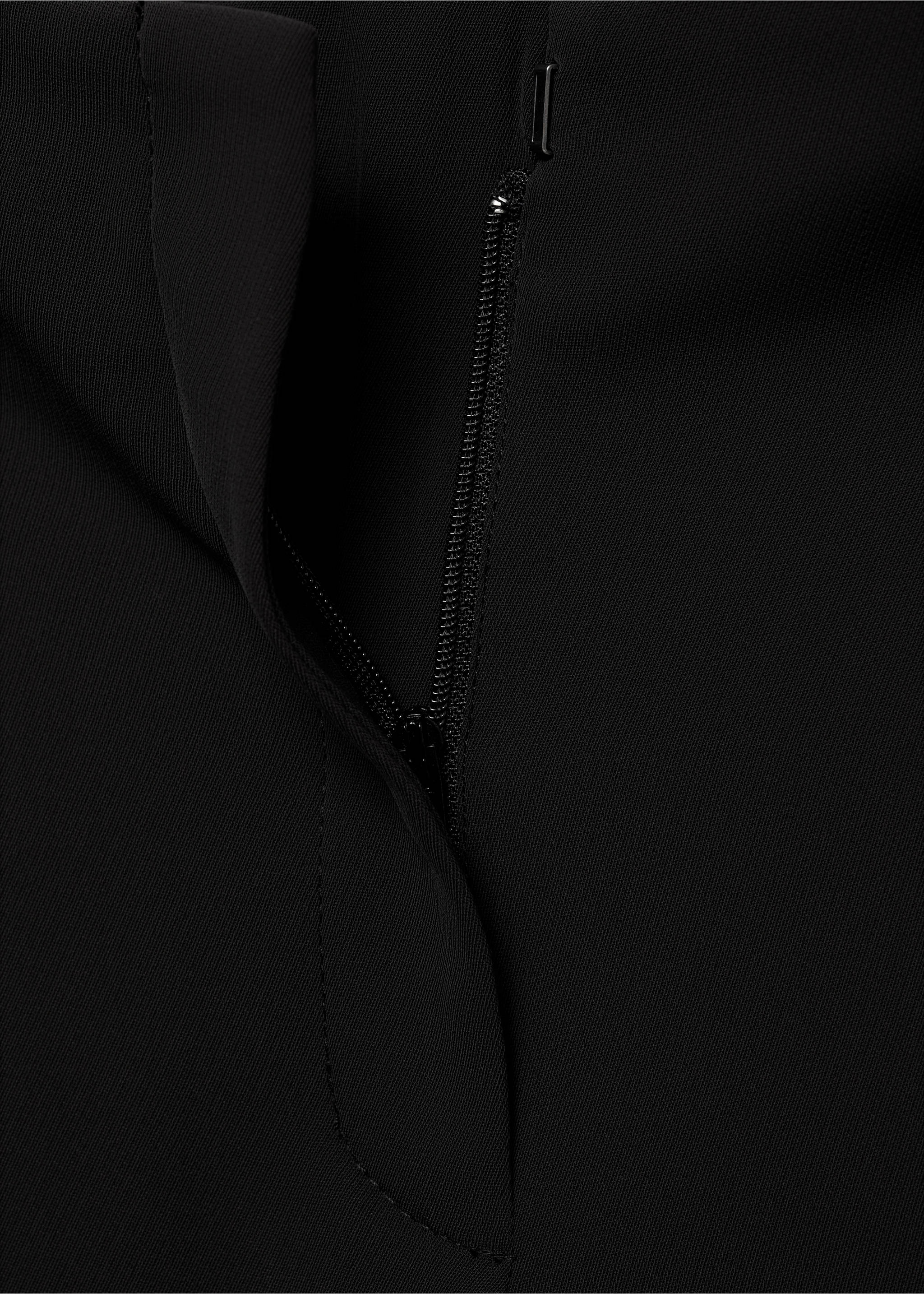Straight-fit pleated trousers - Details of the article 8, Black. Ref: 77094774-00.