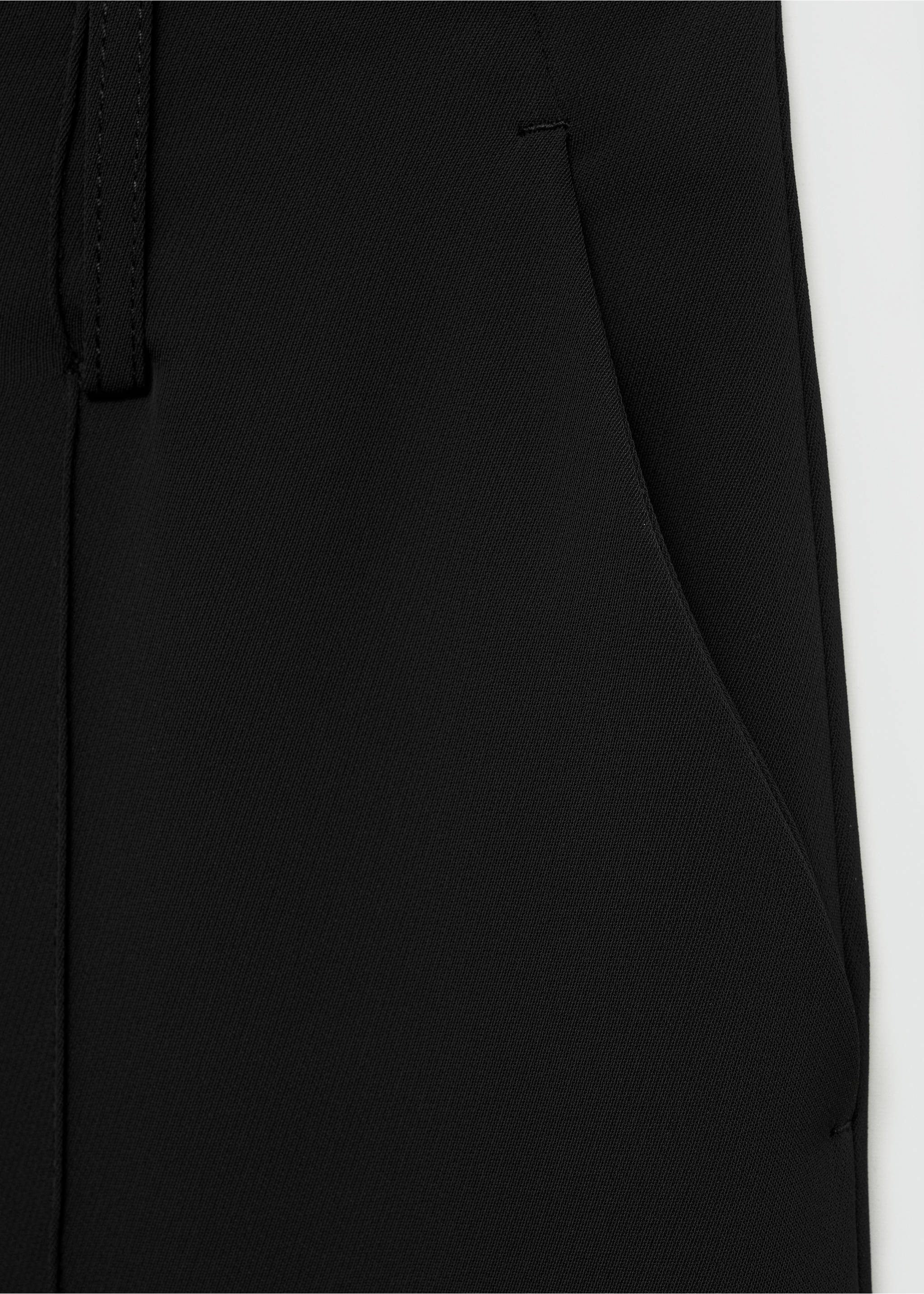 Straight-fit pleated trousers - Details of the article 0, Black. Ref: 77094774-00.