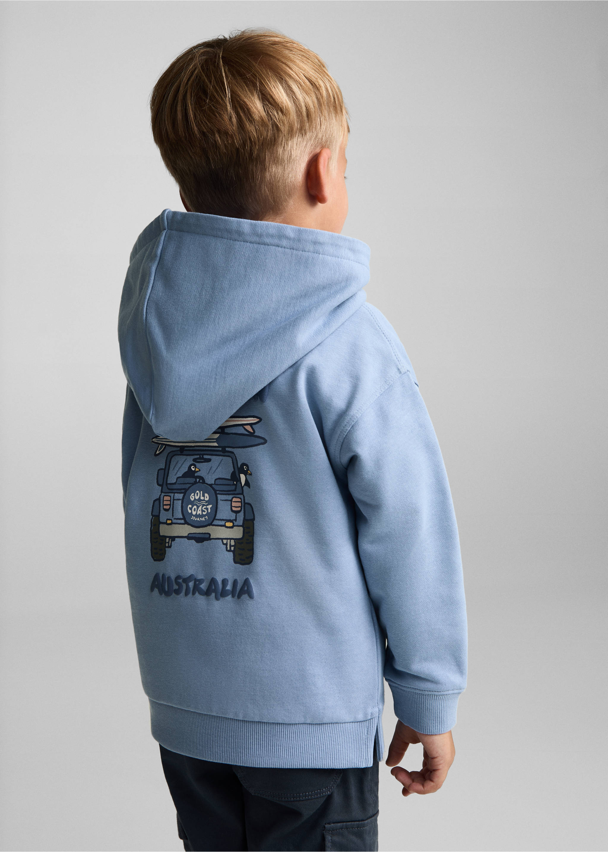 Surf printed sweatshirt - Reverse of the article, Blue. Ref: 77094776-00.