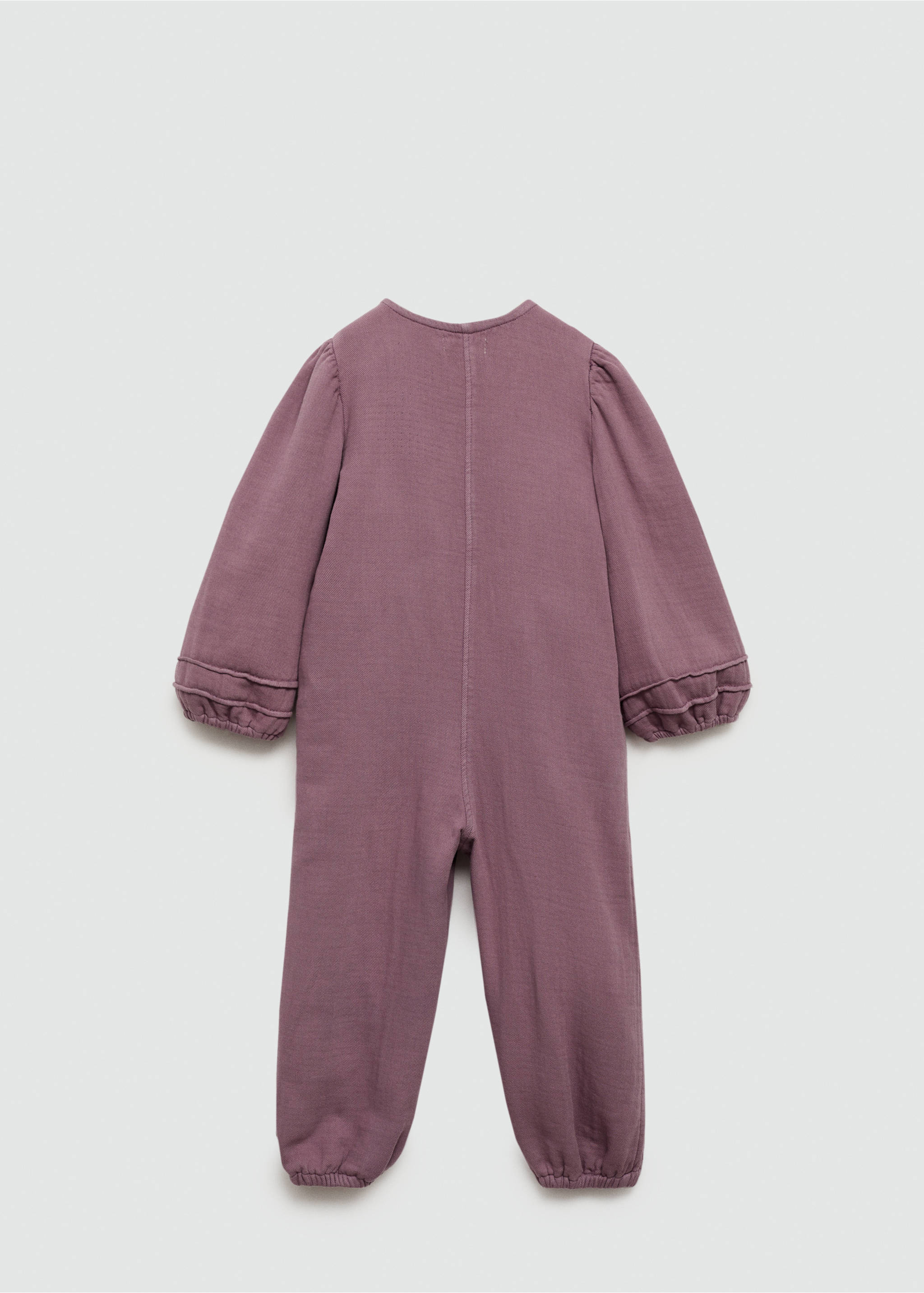 Długi, bawełniany kombinezon - Tylna strona artykułu, Ciemnoczerwony. Ref: 77094779-00.