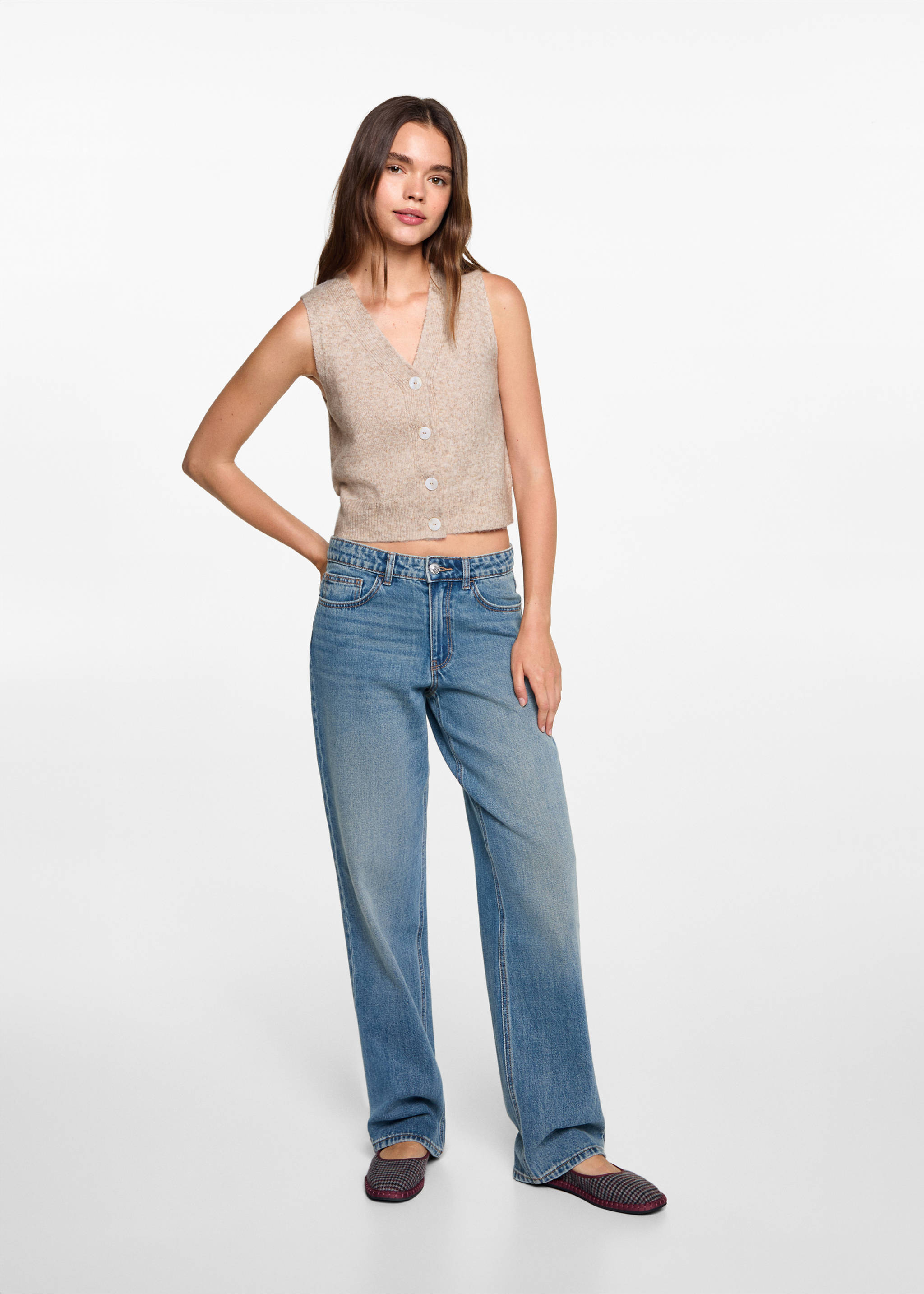 Vest with buttons - General plane, Sand. Ref: 77094781-00.