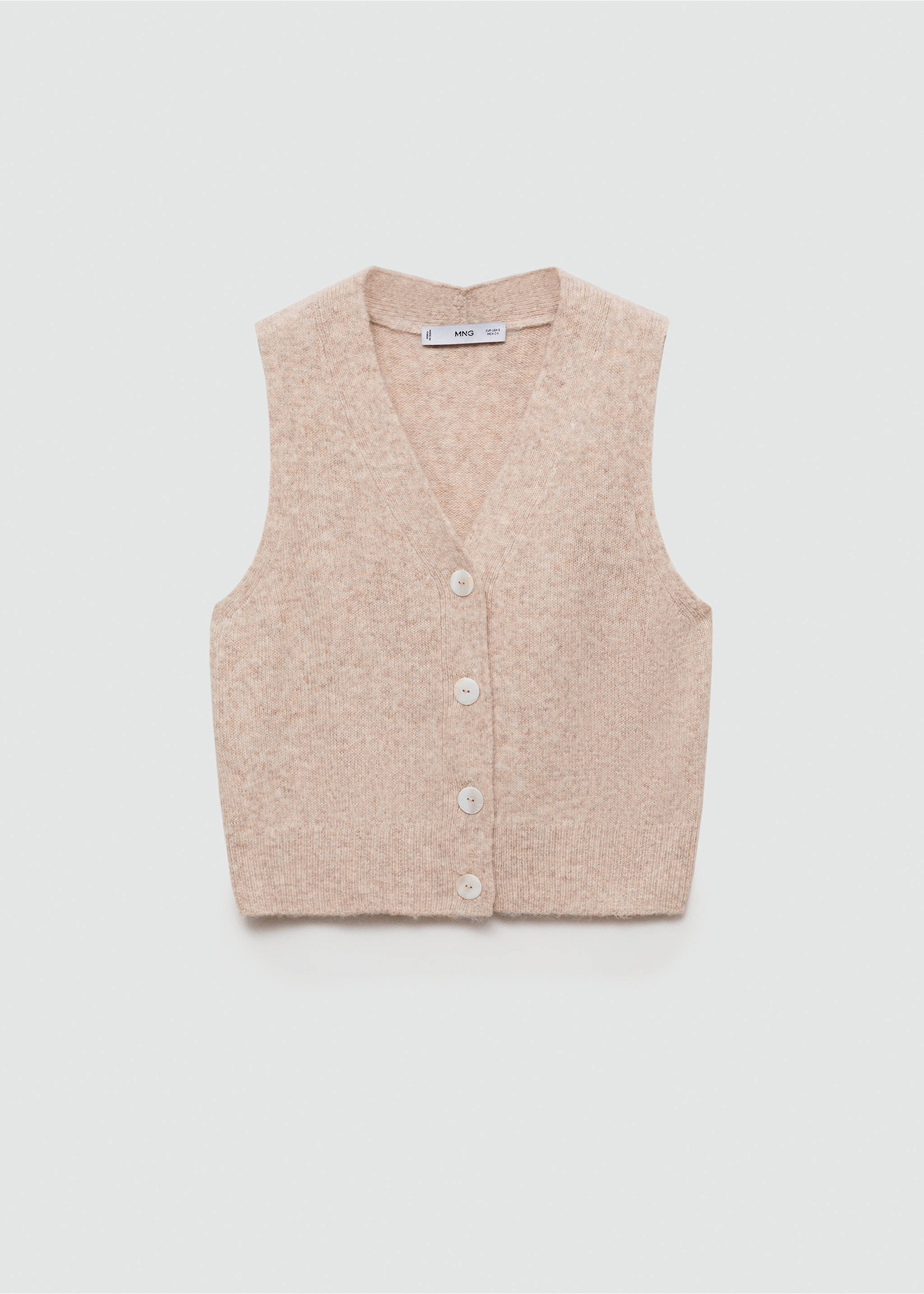 Vest with buttons - Article without model, Sand. Ref: 77094781-00.