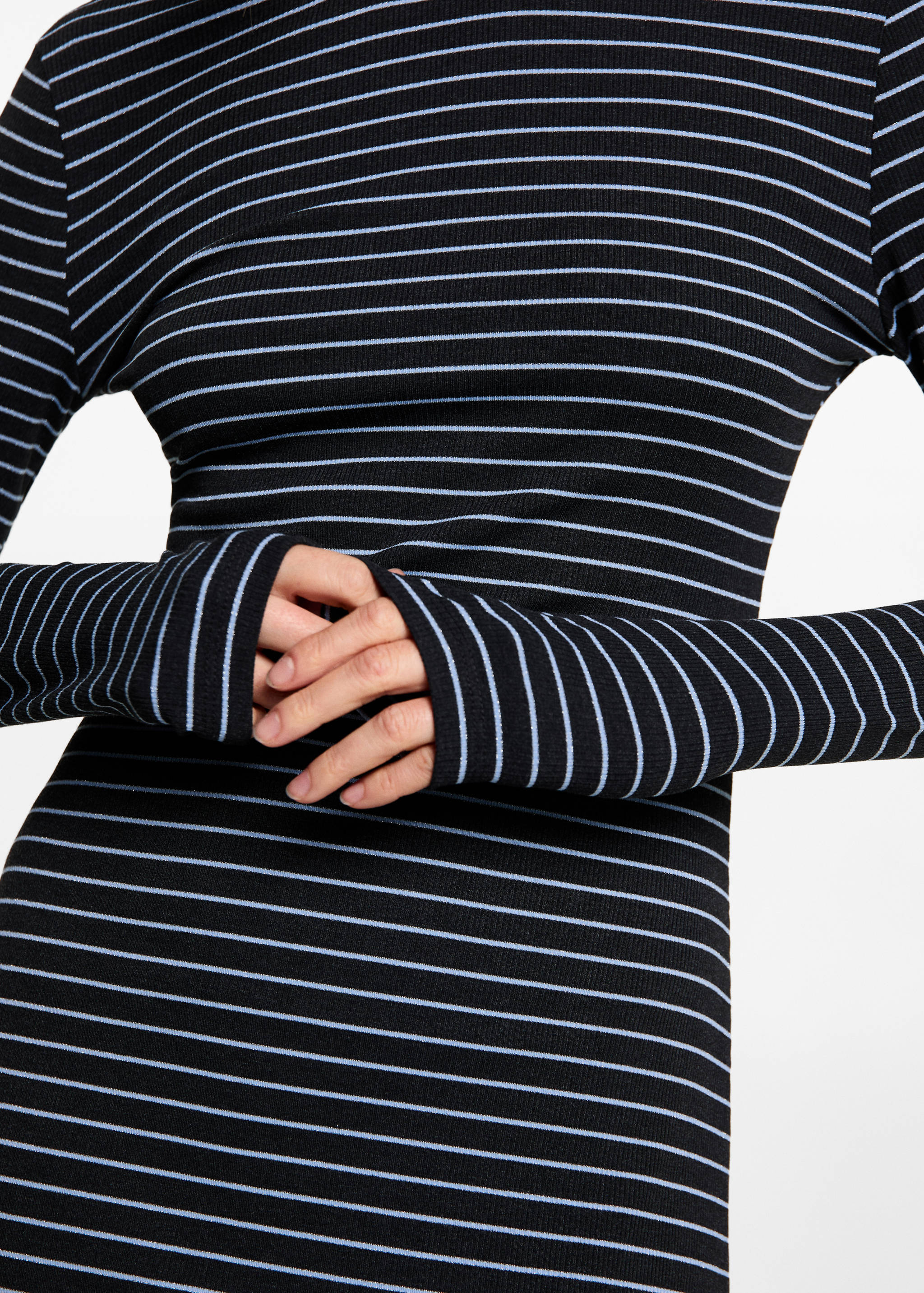 Sukienka z lureksu w paski z rozcięciem - Szczegóły artykułu 6